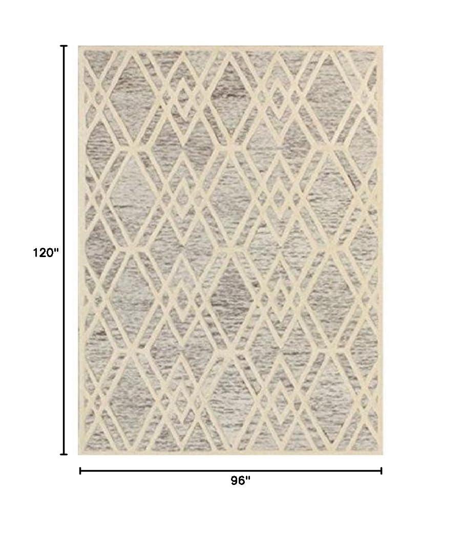 SAFAVIEH Cambridge Rordan Faded Geometric Wool Area Rug, Light Brown/Ivory, 8' x 10'