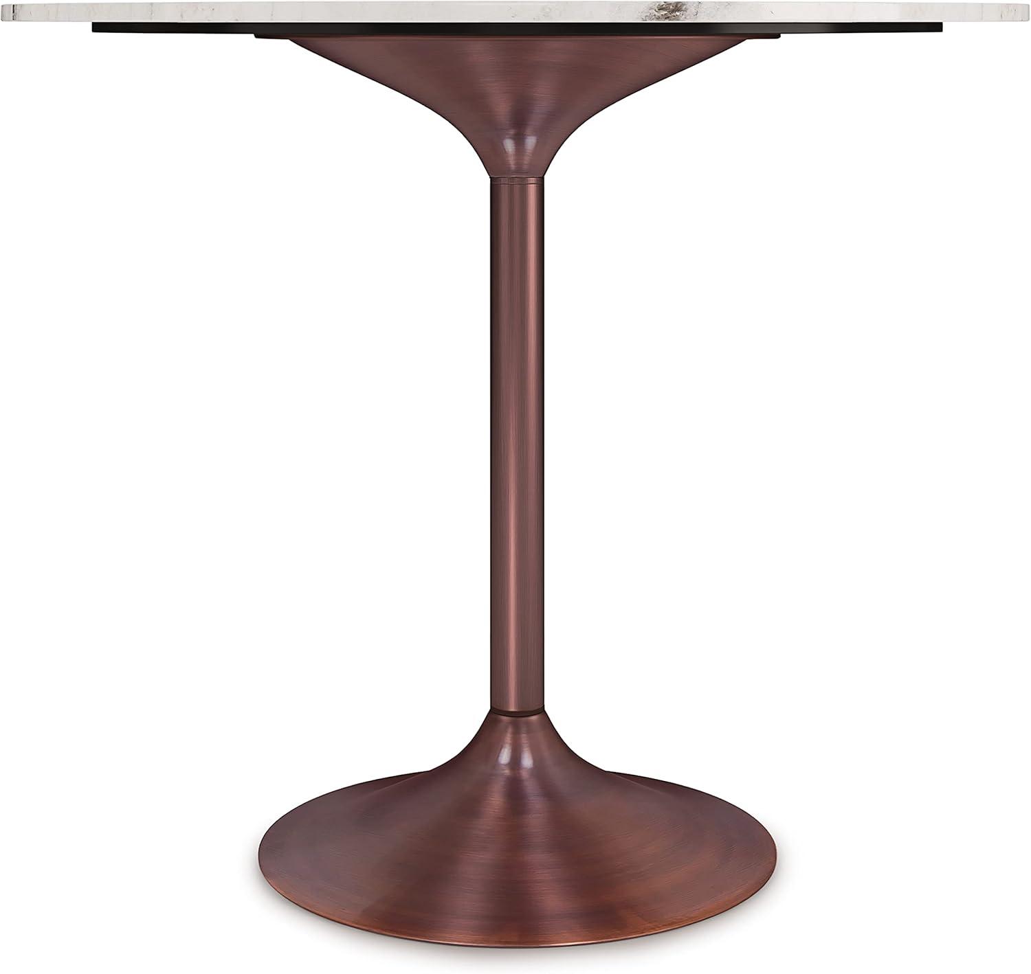 Simpli Home Osborne Dining Table In White/Copper