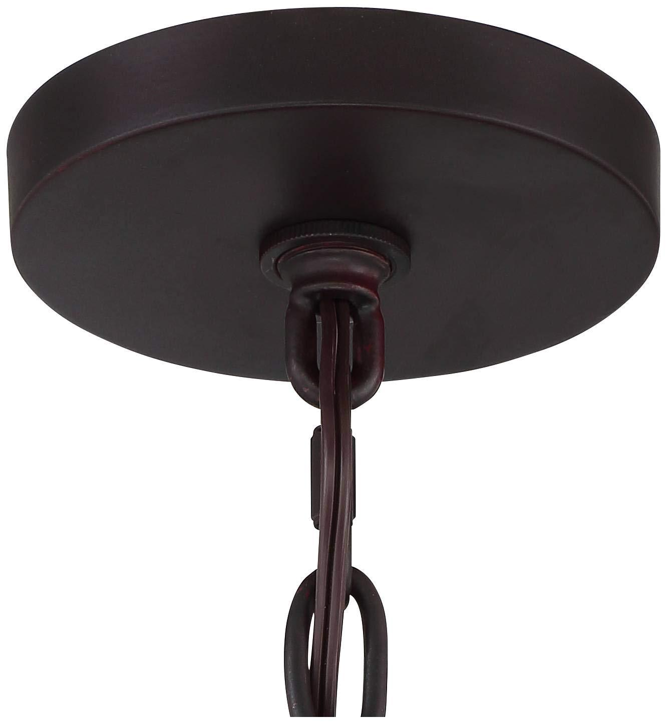 Regency Hill Aurelia Bronze Drum Pendant Chandelier 26 3/4" Wide Modern Clear Glass Shade 6-Light Fixture for Dining Room House Foyer Kitchen Island