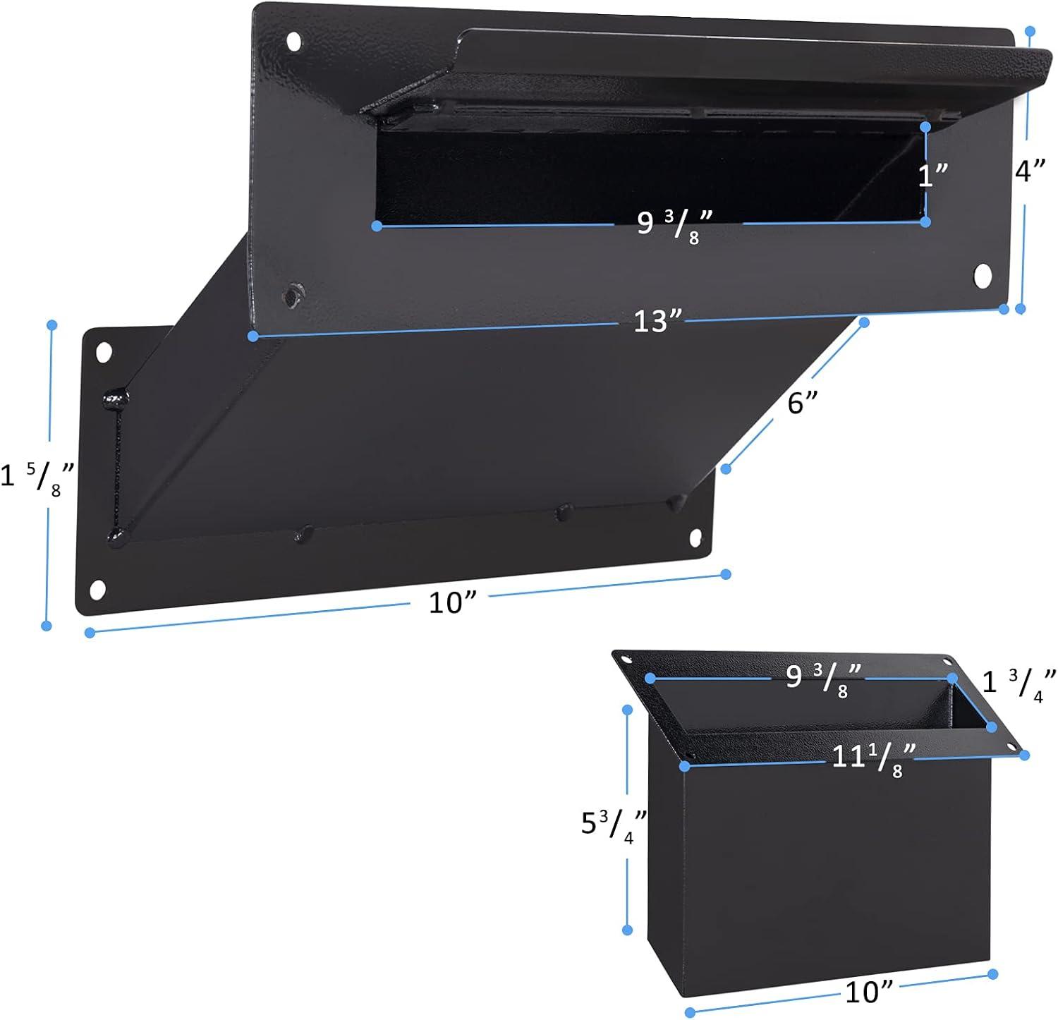 Black Steel Wall Mount Mail Slot with Lock