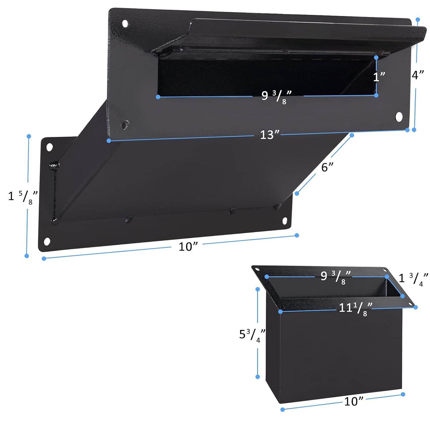 Black Steel Wall Mount Mail Slot with Lock