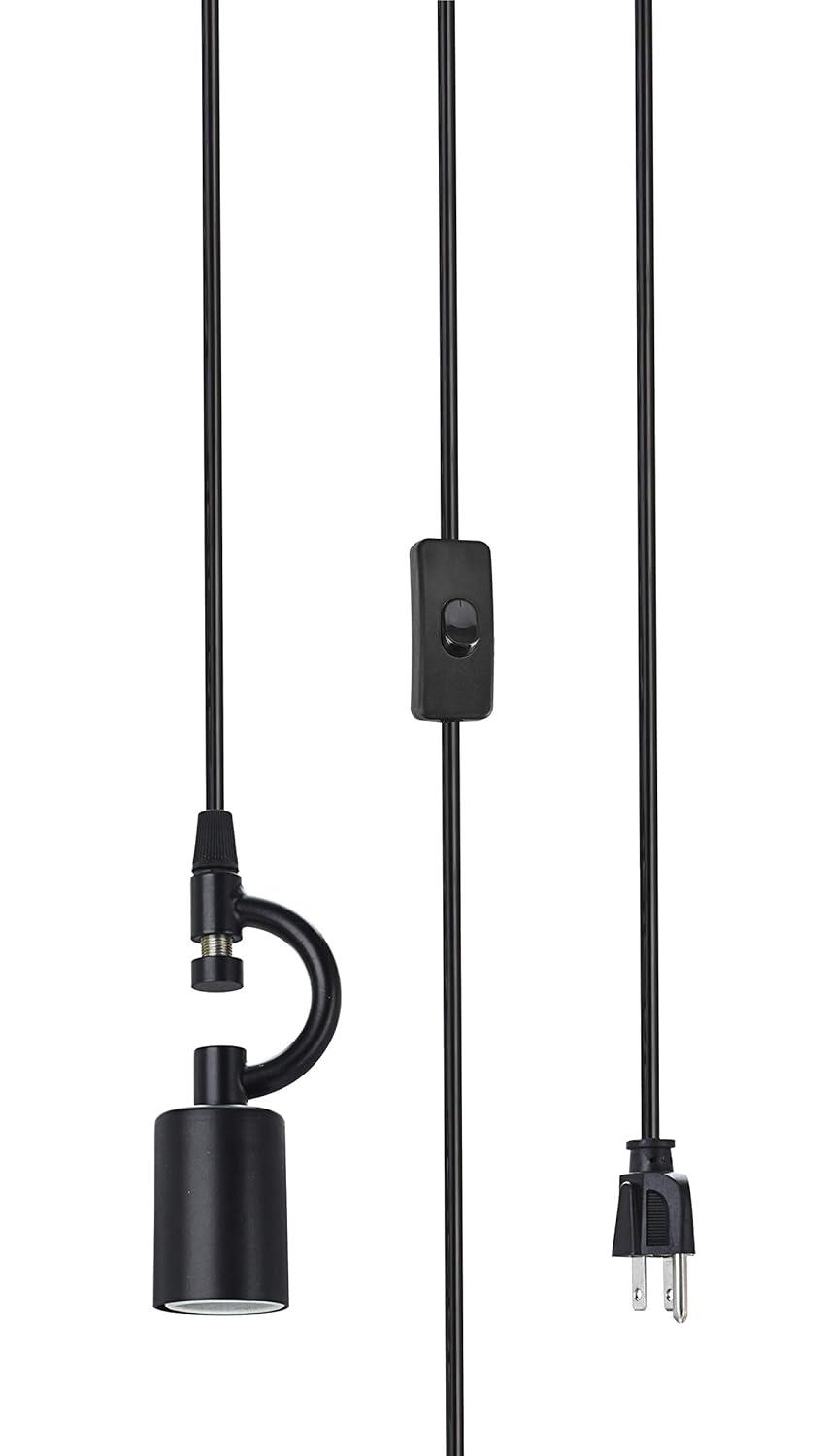 Aspen Creative 21043-1, One-Light Plug-In Swag Pendant Light Conversion Kit in Matte Black