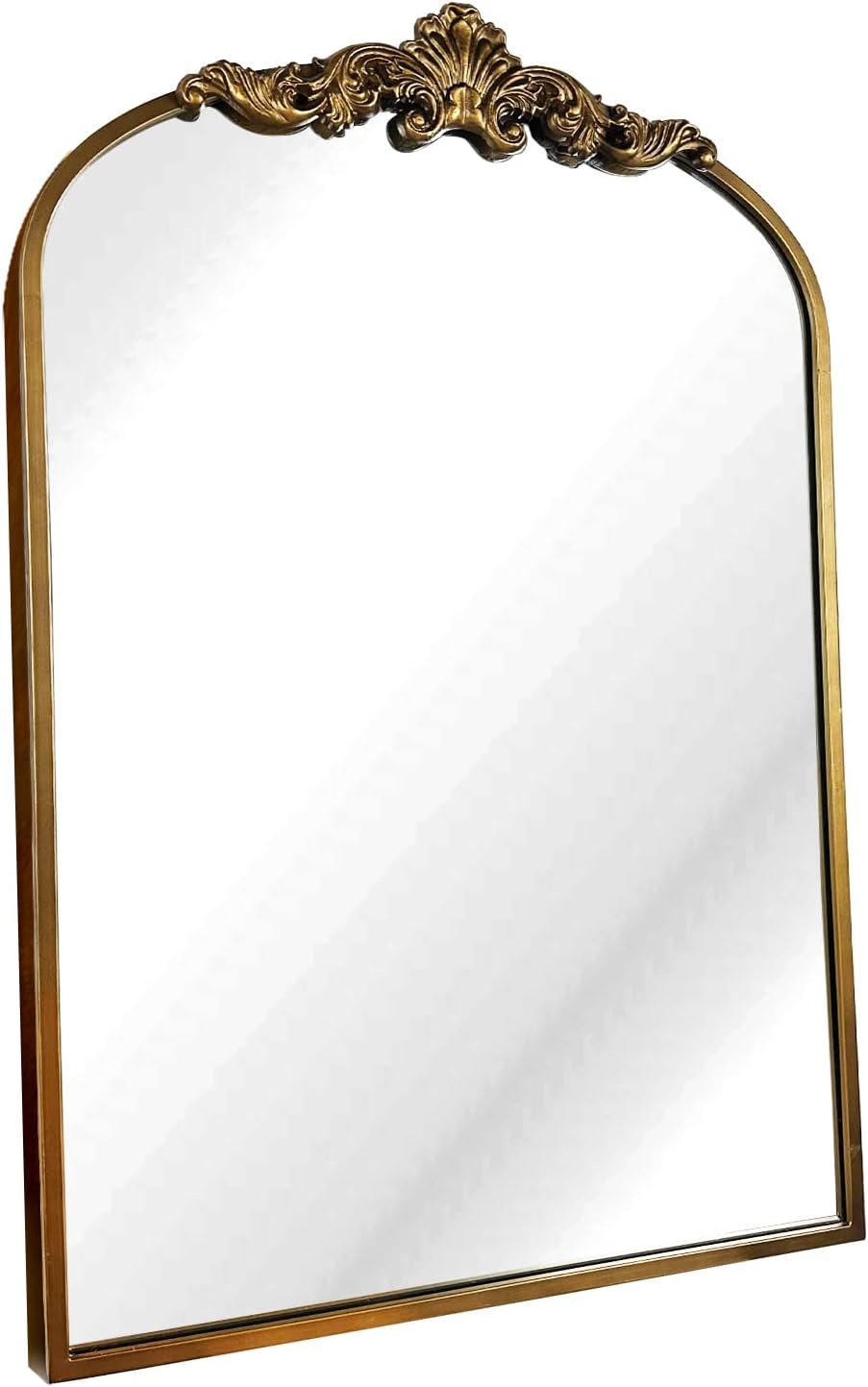 Gold Arched Baroque Ornate Wall Mirror 36" x 24"