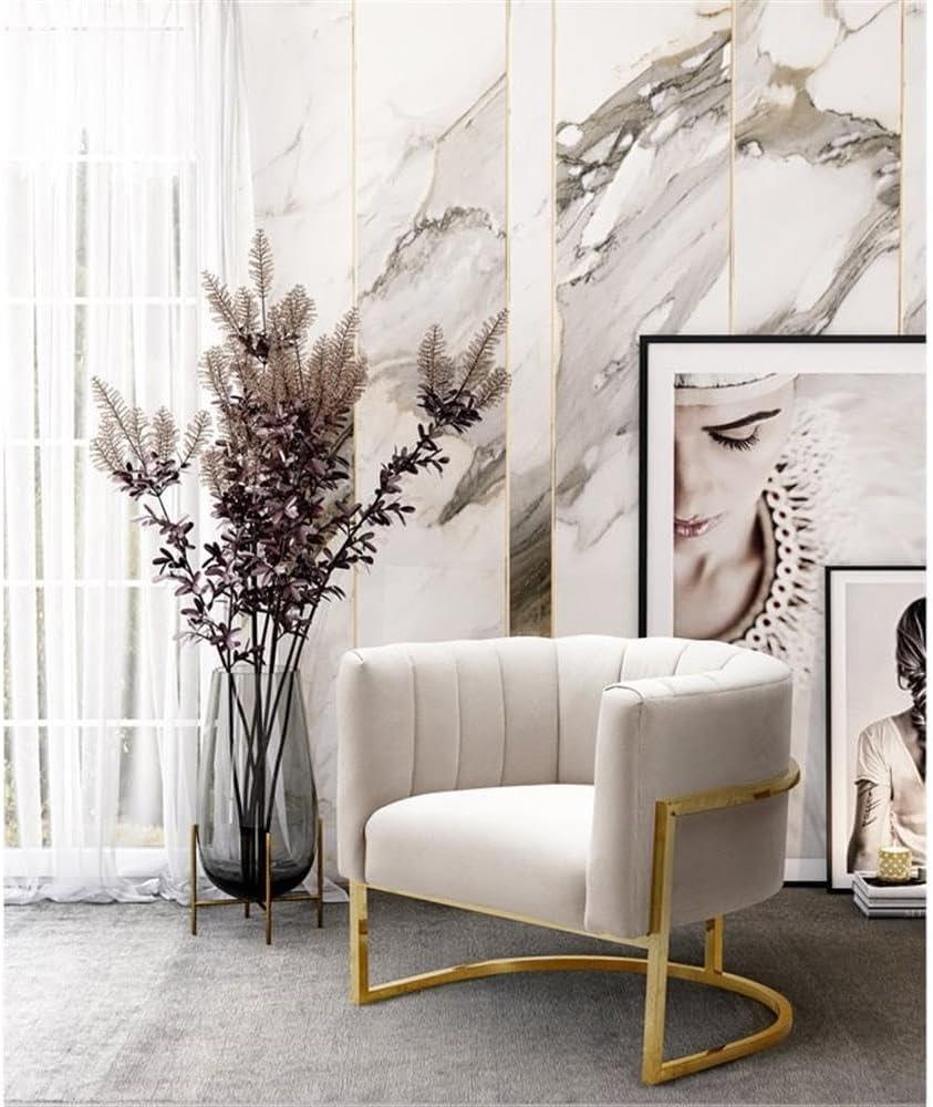 TOV Furniture Magnolia Spotted Cream Chair with Gold