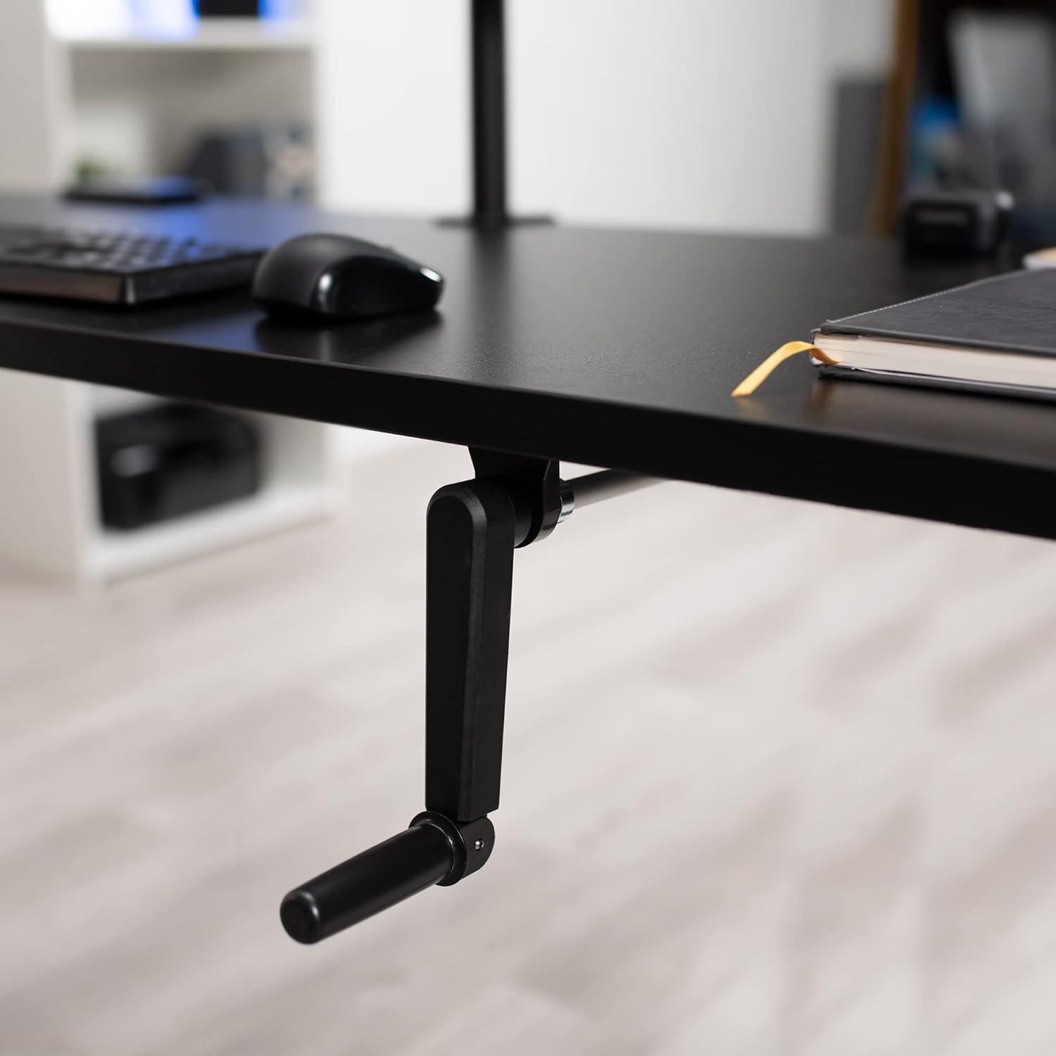 Black 71in x 30in Manual Height Adjustable Desk