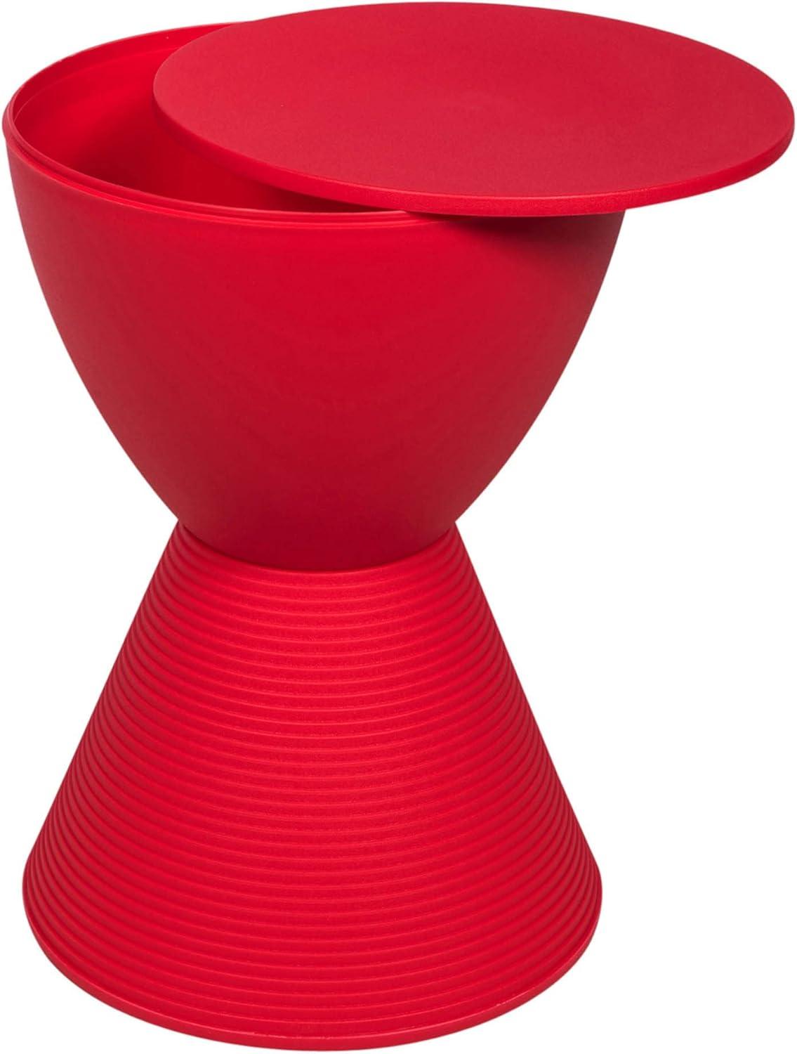 Boyd Modern Red Round Plastic Accent Side Table