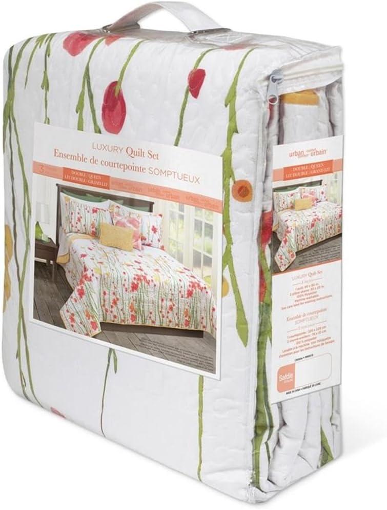 Safdie & Co. 3-piece Adalia Microfiber Double Queen Quilt Set in Multi-Color