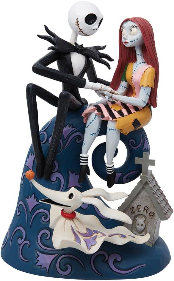 Jim Shore 8.0 Inch Spiral Hill Romance Skellington Sally Nightmare Christmas Figurines