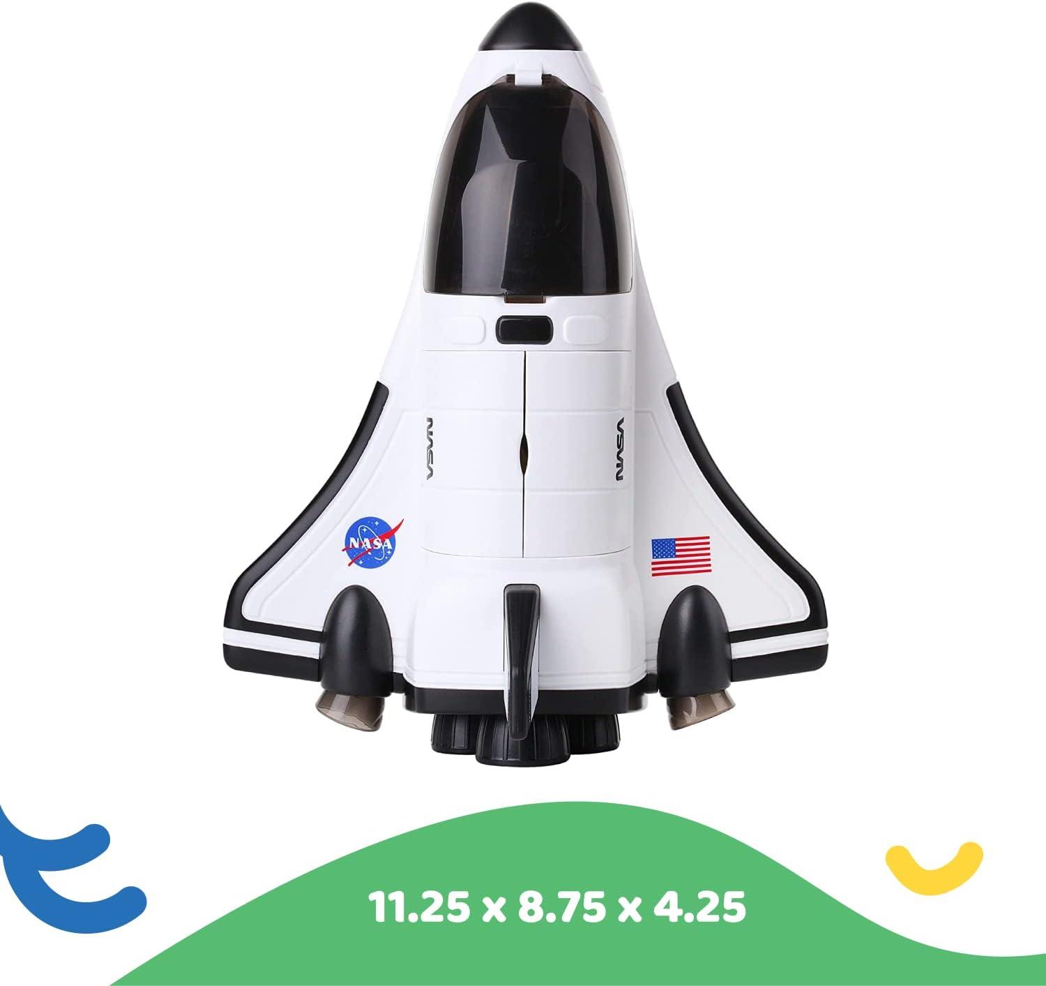 Space Shuttle Toy with Astronaut Figure, Lights Up with Light and Blast Off Sound Effects