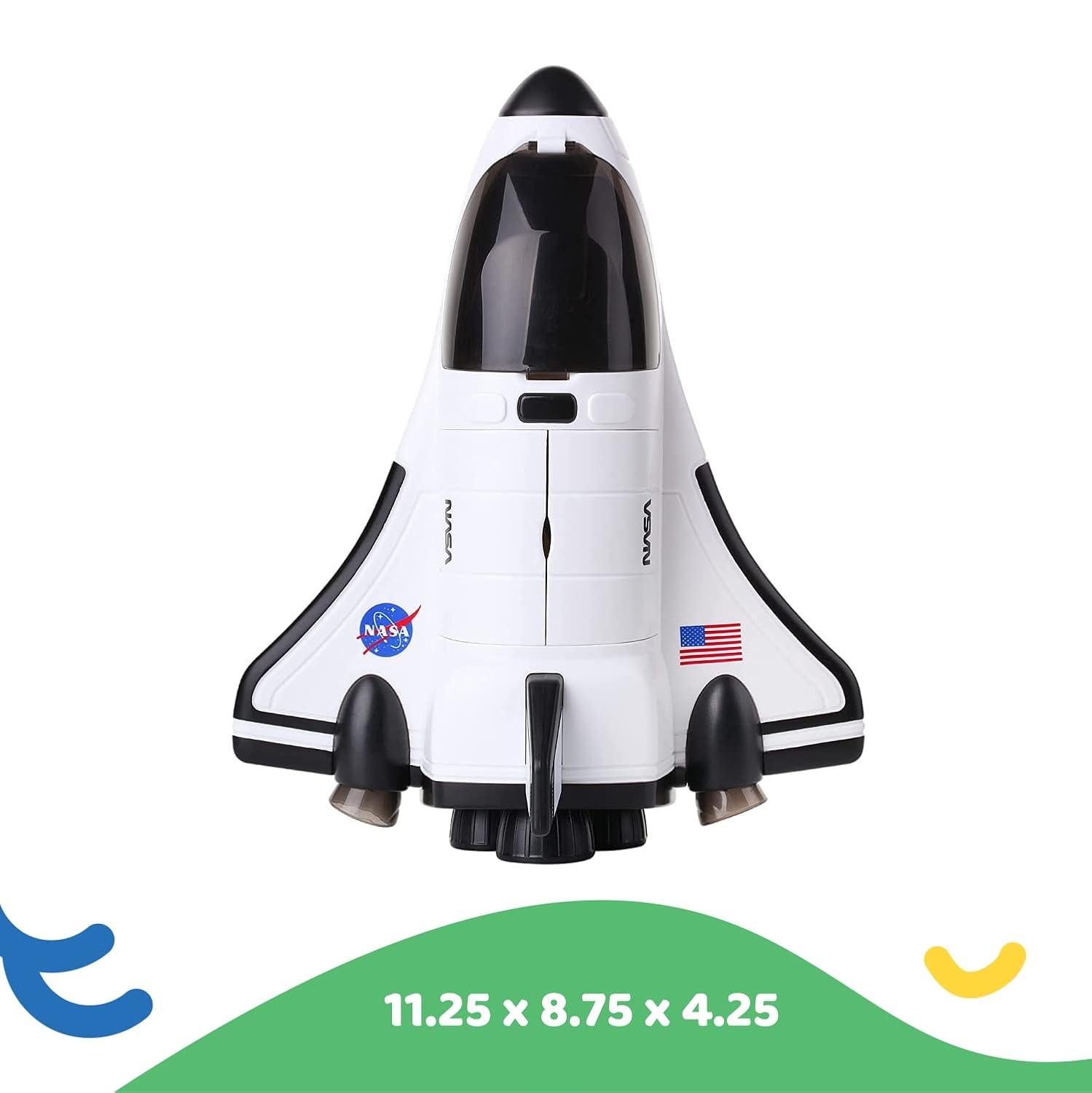 Space Shuttle Toy with Astronaut Figure, Lights Up with Light and Blast Off Sound Effects