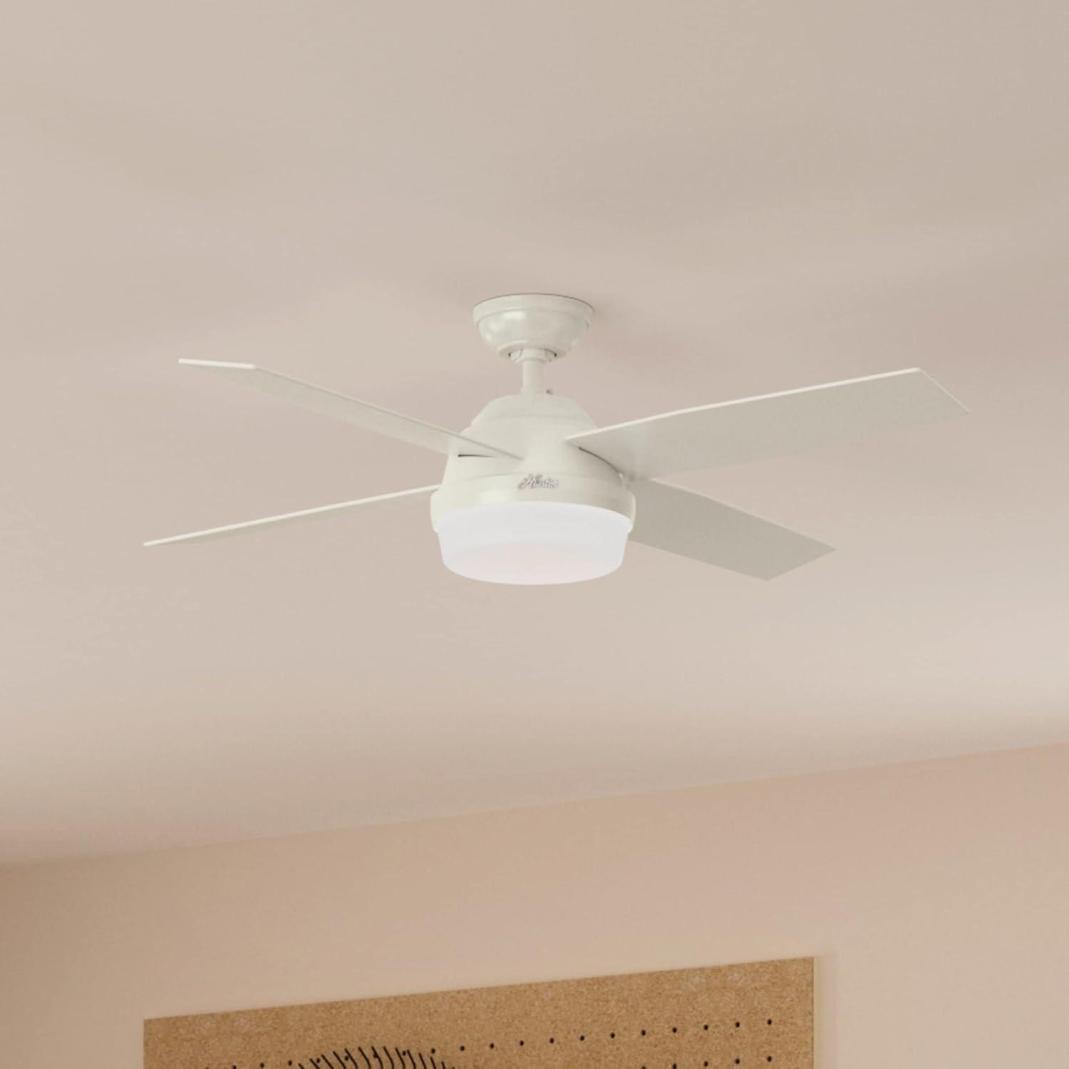 52" Dempsey 4 - Blade Standard Ceiling Fan with Remote Control and Light Kit Included