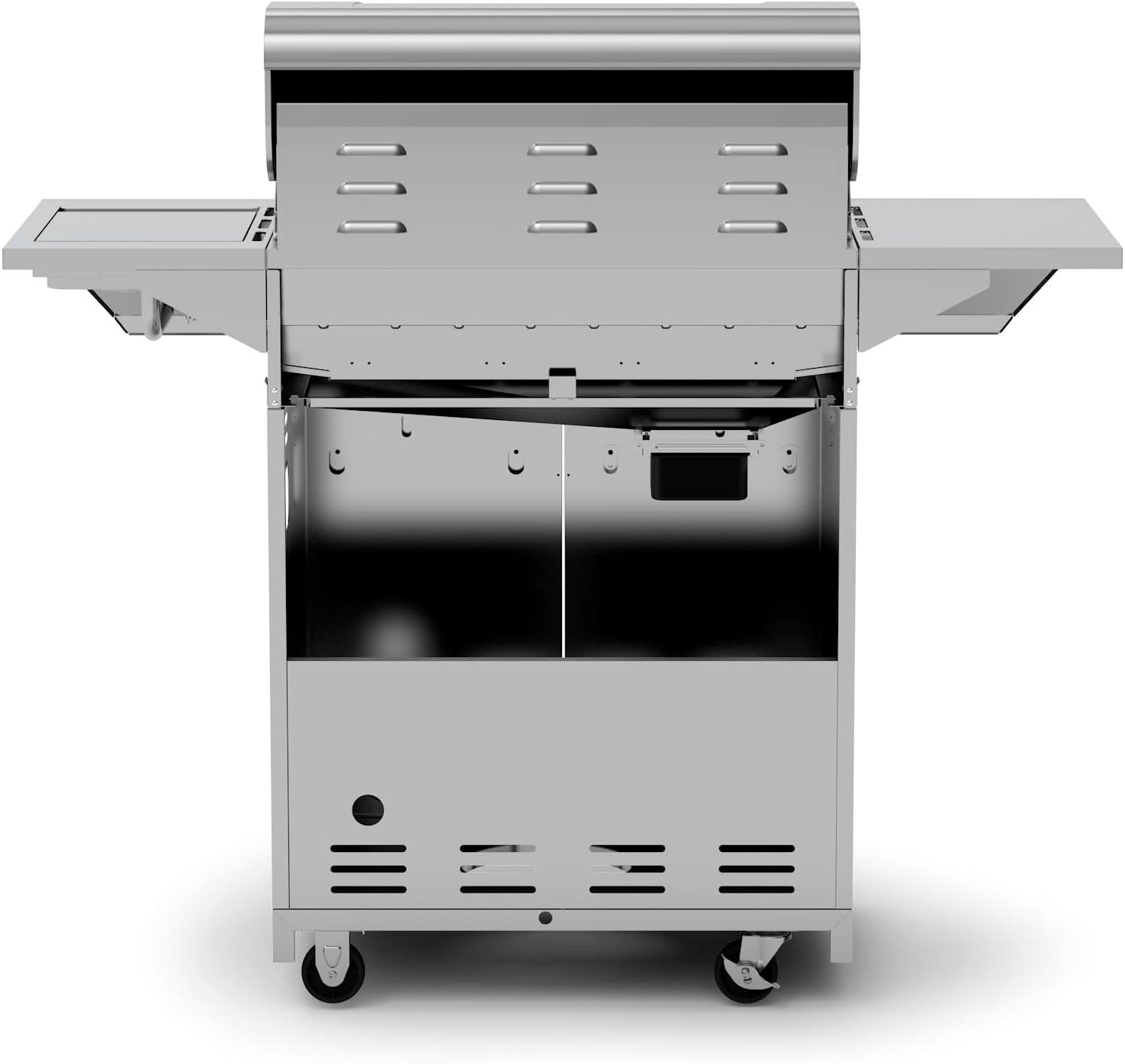 Nexgrill 4 - Burner Freestanding Propane Gas Grill with Side Burner and Cabinet