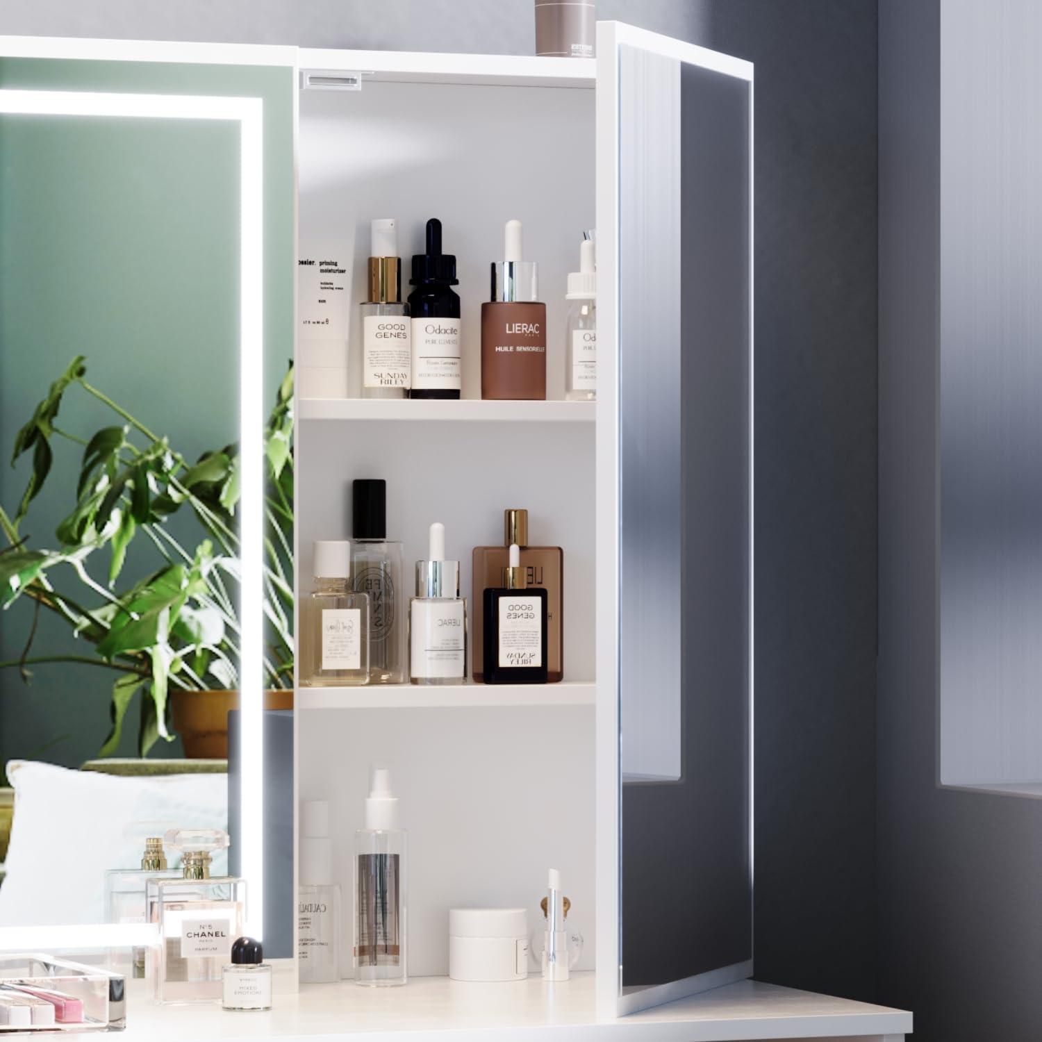 Vanity Desk with Lighted Mirror,Makeup Table with 7 Drawers,Wildhome Brand,Adult Age Group