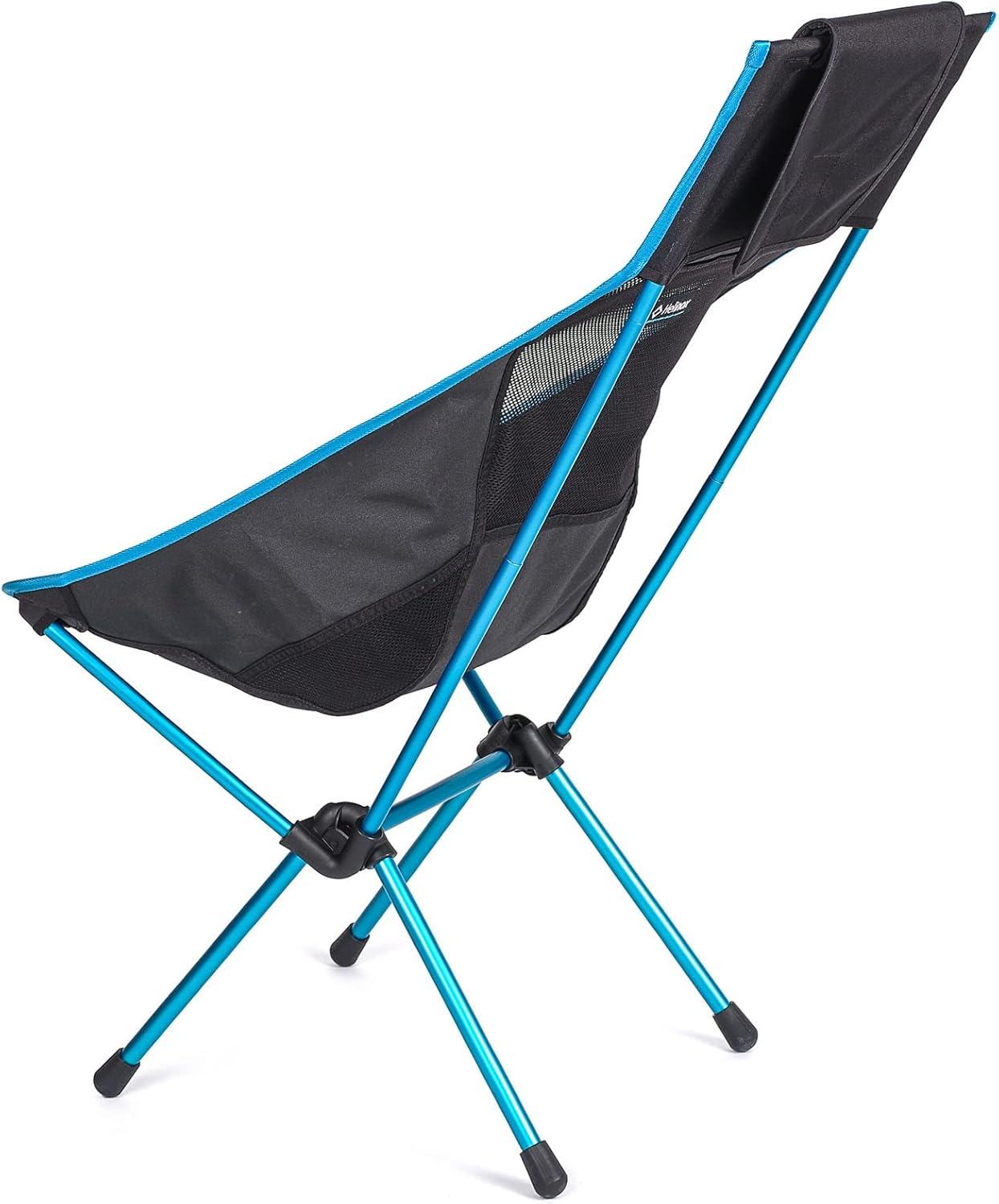 Black and Blue High-Back Lightweight Camping Chair