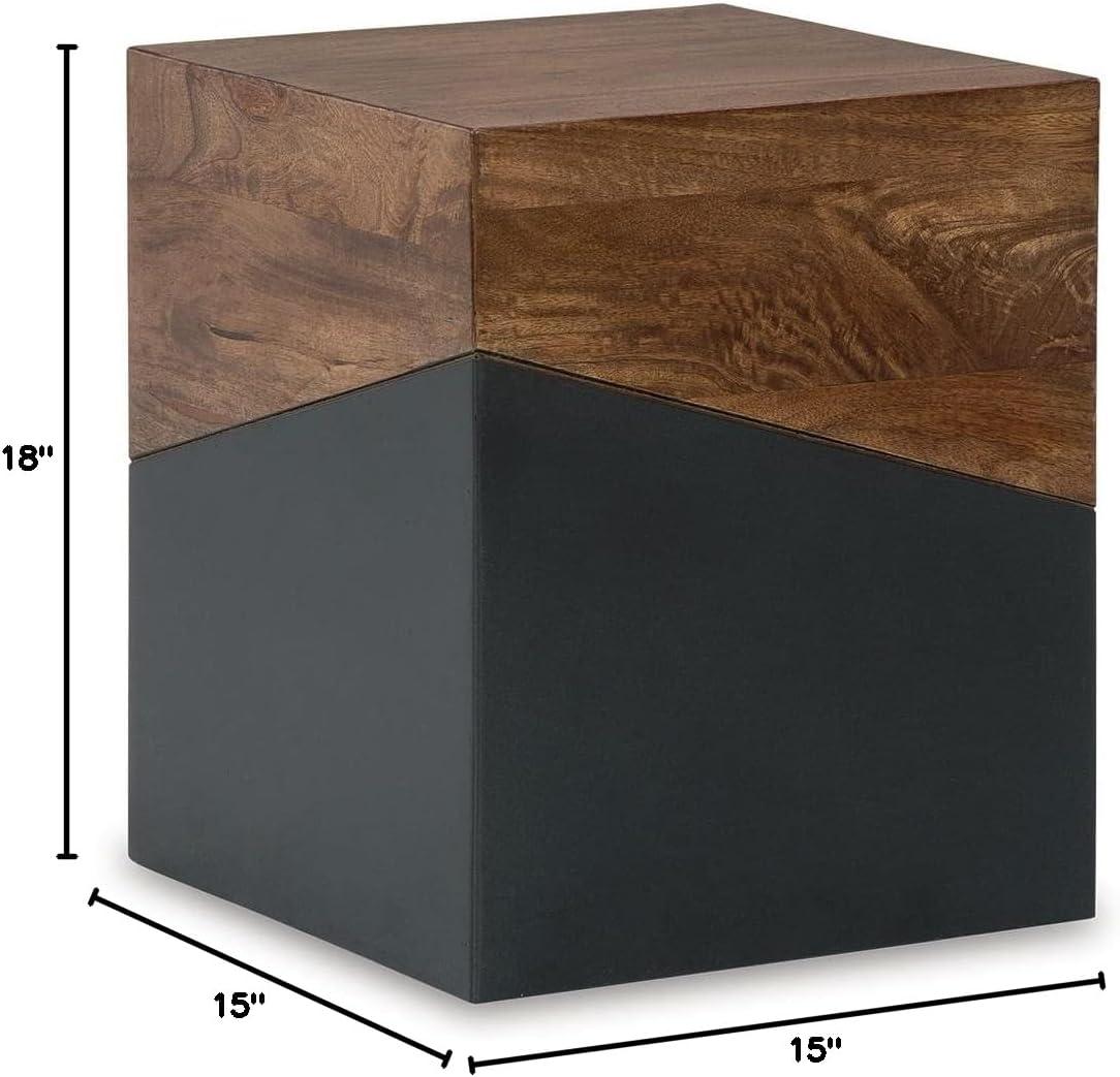 Signature Design by Ashley Contemporary Trailbend Accent Table  Brown/Gunmetal