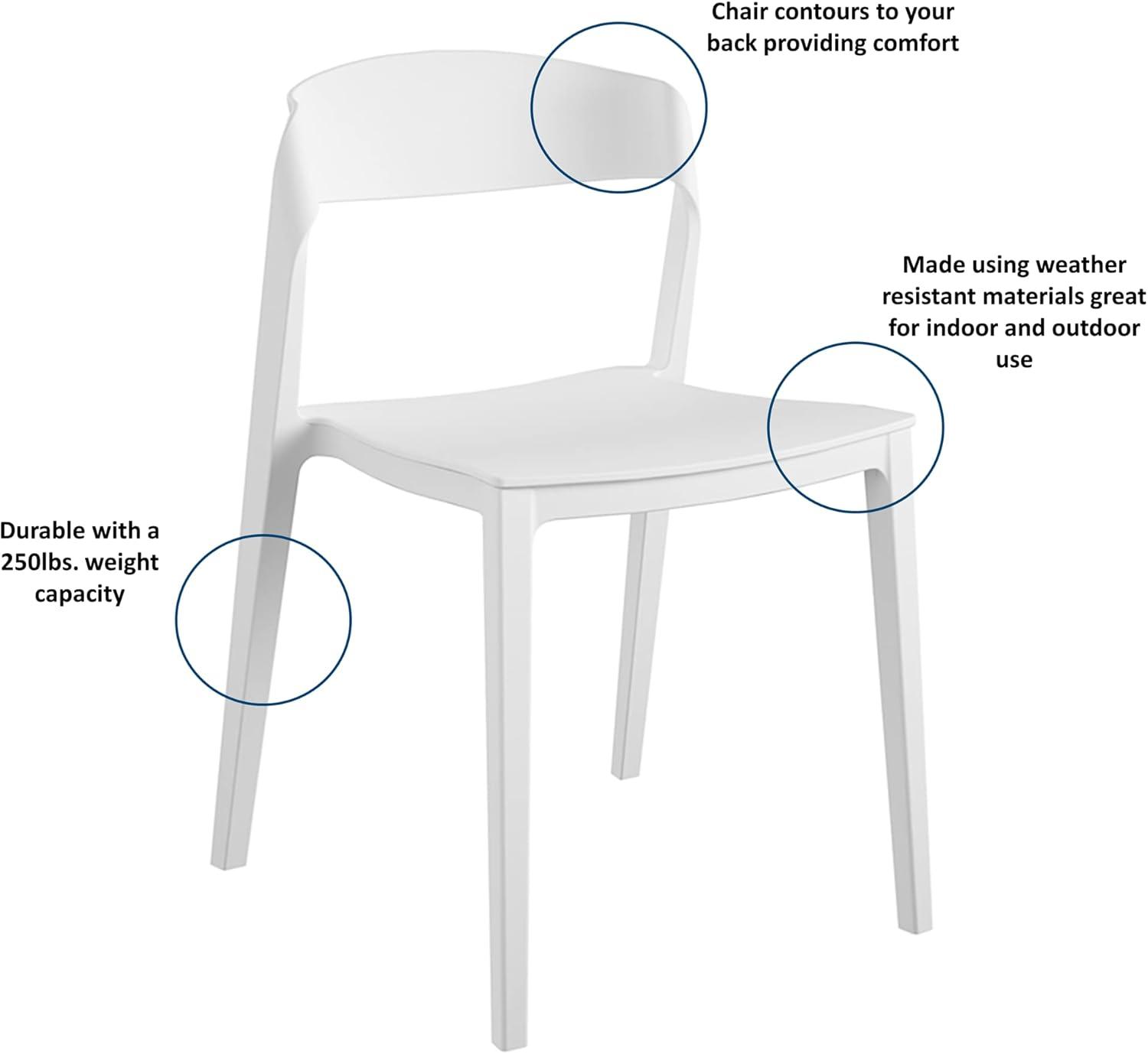 COSCO Outdoor/Indoor Stacking Resin Chair with Ribbon Back