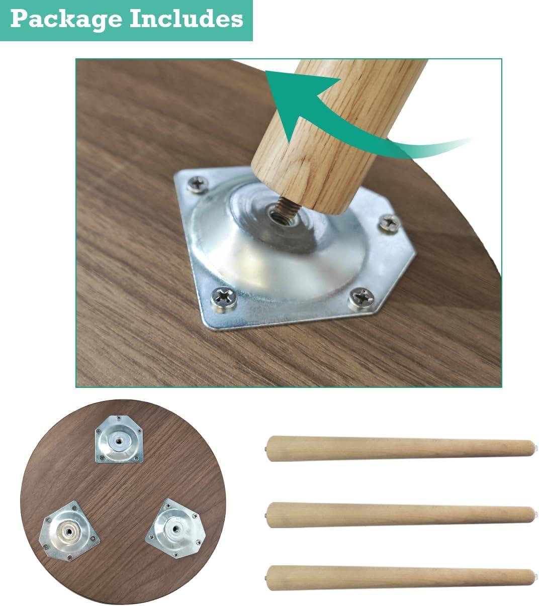 18IN Tall Plant Stand Holder for Indoor Planters, Mid Century Small Round Wood Table for Living Room Corner Floor