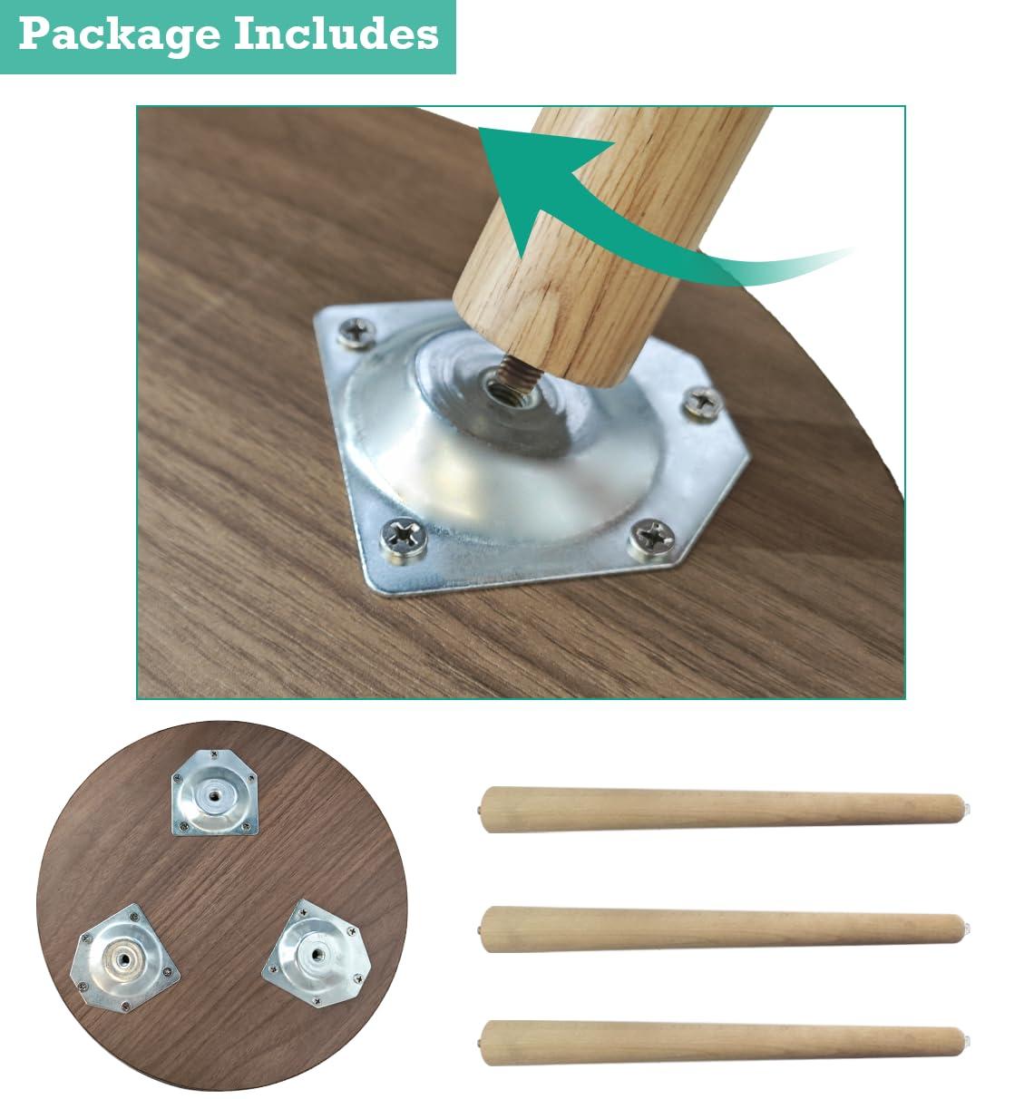 18IN Tall Plant Stand Holder for Indoor Planters, Mid Century Small Round Wood Table for Living Room Corner Floor