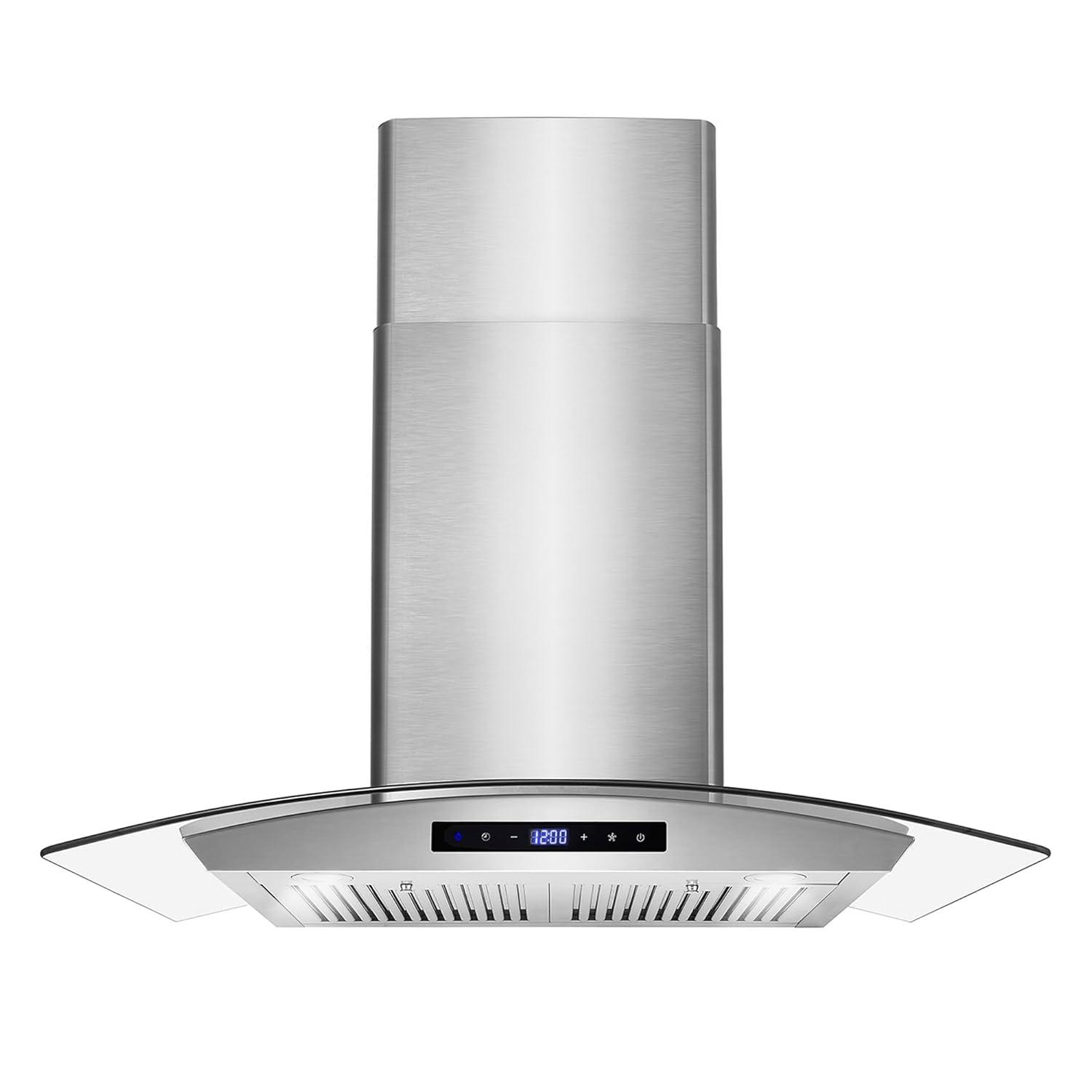 Cosmo 30 in. Ducted Wall Mount Range Hood in Stainless Steel with Touch Controls, LED Lighting and Permanent Filters
