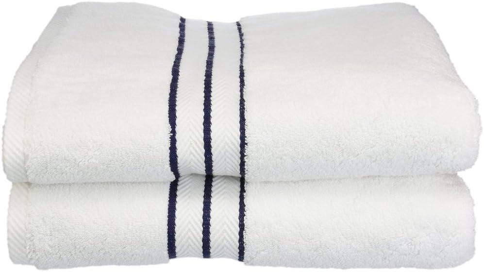 Superior Turkish Cotton Ultra-Plush 2-Piece Bath Towel Set, Towels for Shower, Bathroom, Home Essentials, Spa, Guest/Master Bath, Airbnb, Apartment, Adults and Kids, Soft Quick Drying, Navy Blue