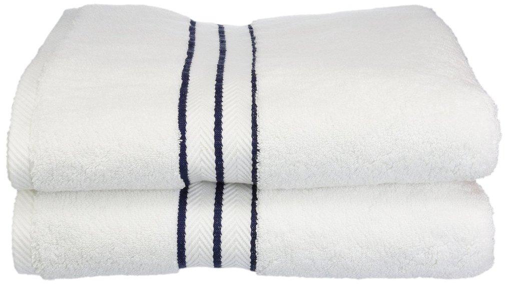 Superior Turkish Cotton Ultra-Plush 2-Piece Bath Towel Set, Towels for Shower, Bathroom, Home Essentials, Spa, Guest/Master Bath, Airbnb, Apartment, Adults and Kids, Soft Quick Drying, Navy Blue