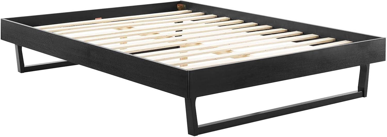 Modway Billie Full Rubberwood and MDF Wood Platform Bed Frame in Black
