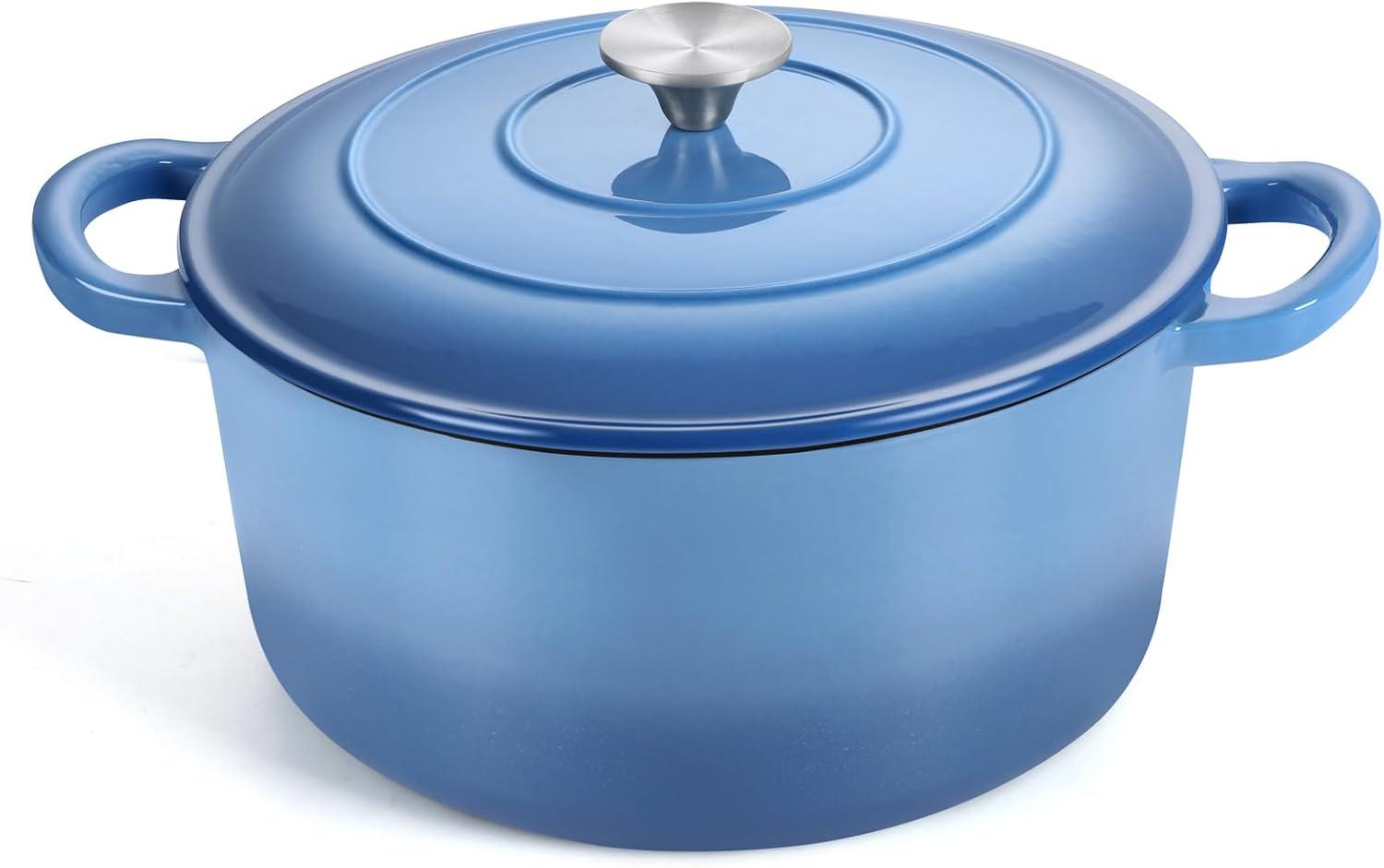 SPECIALTY FLOORING INC Dutch Oven,Enameled Cast Iron Dutch Oven Cooking Pot With Lid & Dual Handles, For Bread Baking Braising Stewing, Heavy Duty & Non Stick, Oven & All Stovetops Safe