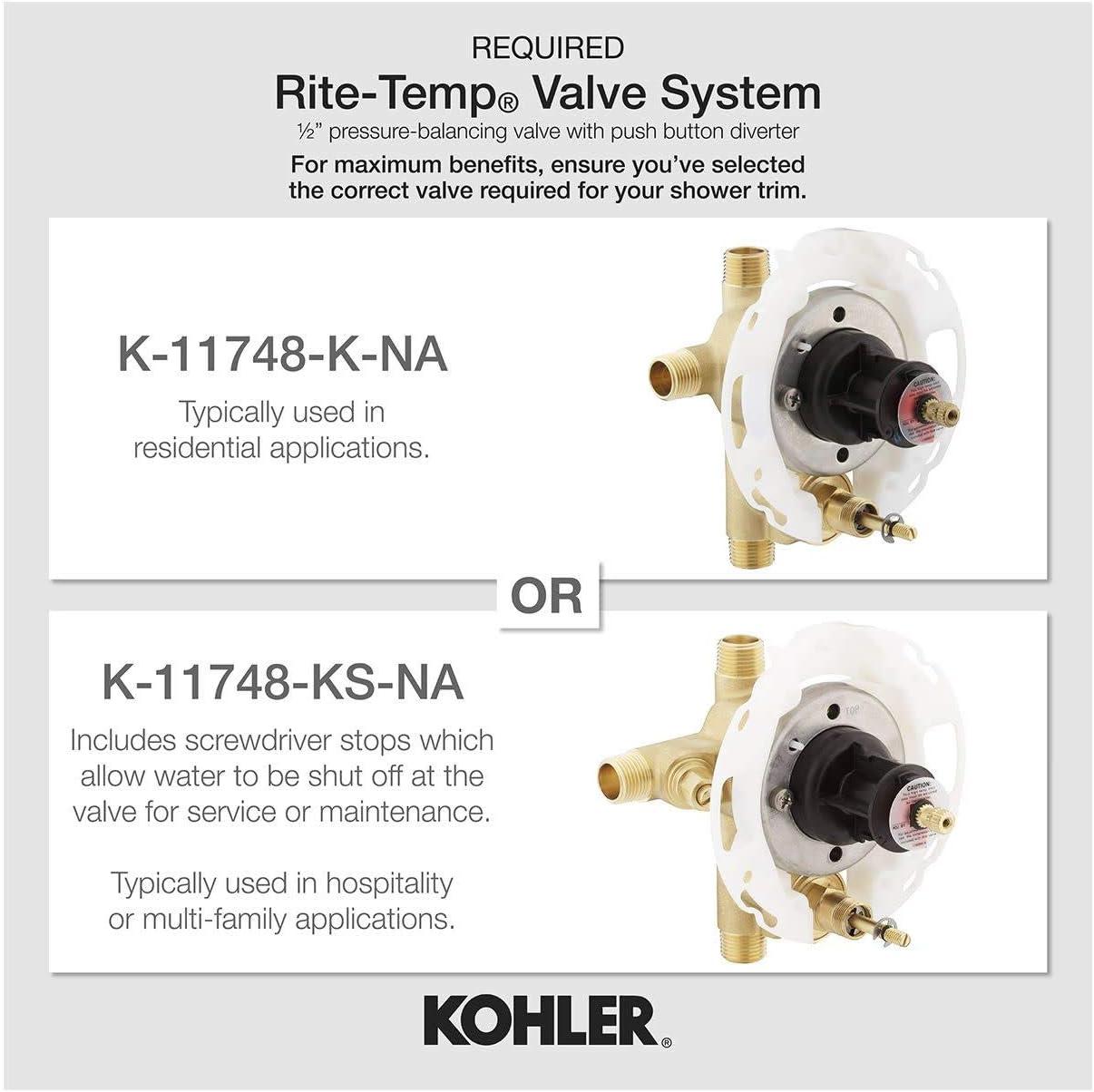 Toobi® Rite-Temp Valve Trim with Diverter, Valve Not Included