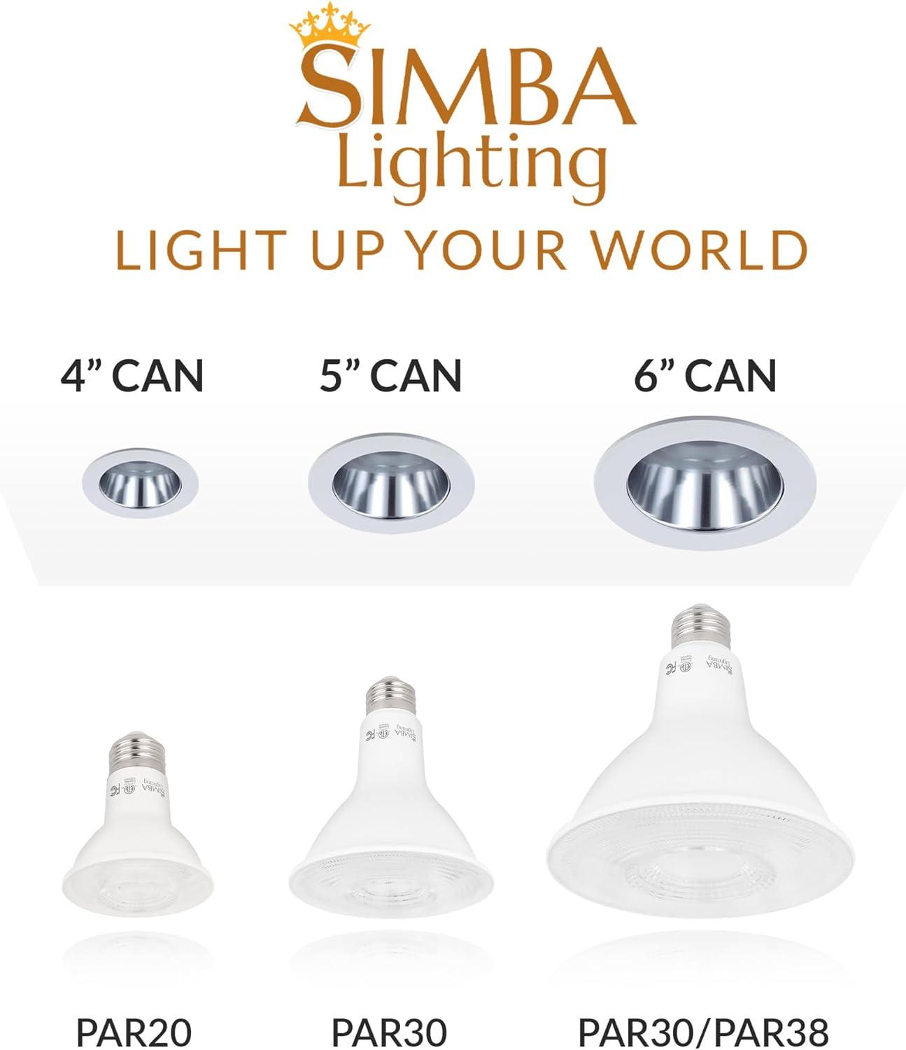 Simba Lighting LED PAR38 18W 38 Spotlight ETL Listed 180W Replacement Bulbs 120V Dimmable E26 5000K Daylight 2-Pack