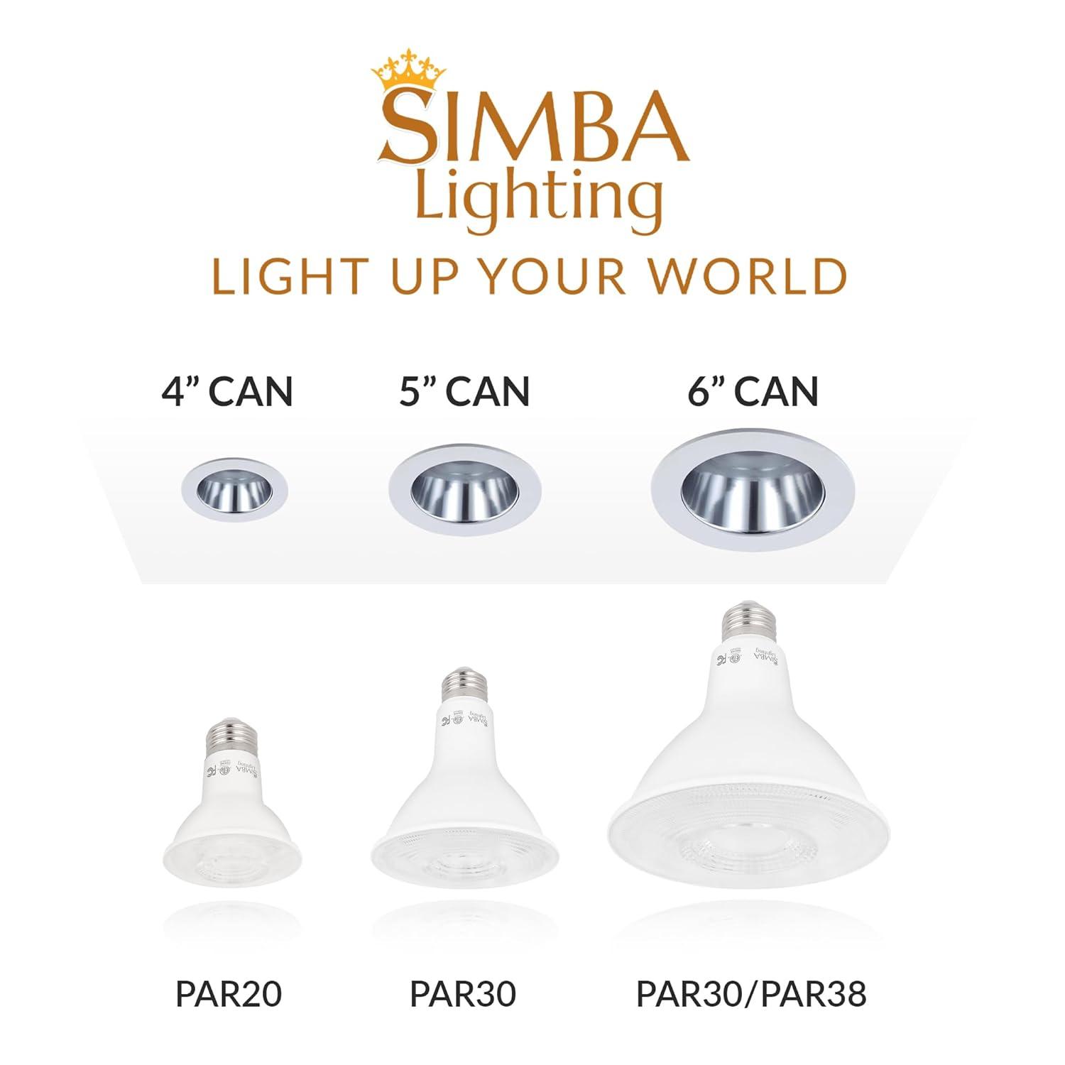 Simba Lighting LED PAR38 18W 38 Spotlight ETL Listed 180W Replacement Bulbs 120V Dimmable E26 5000K Daylight 2-Pack