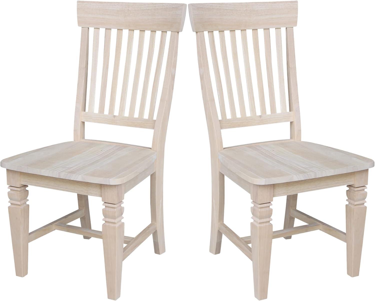 Set of Two Tall Solid Wood Java Chairs in Unfinished