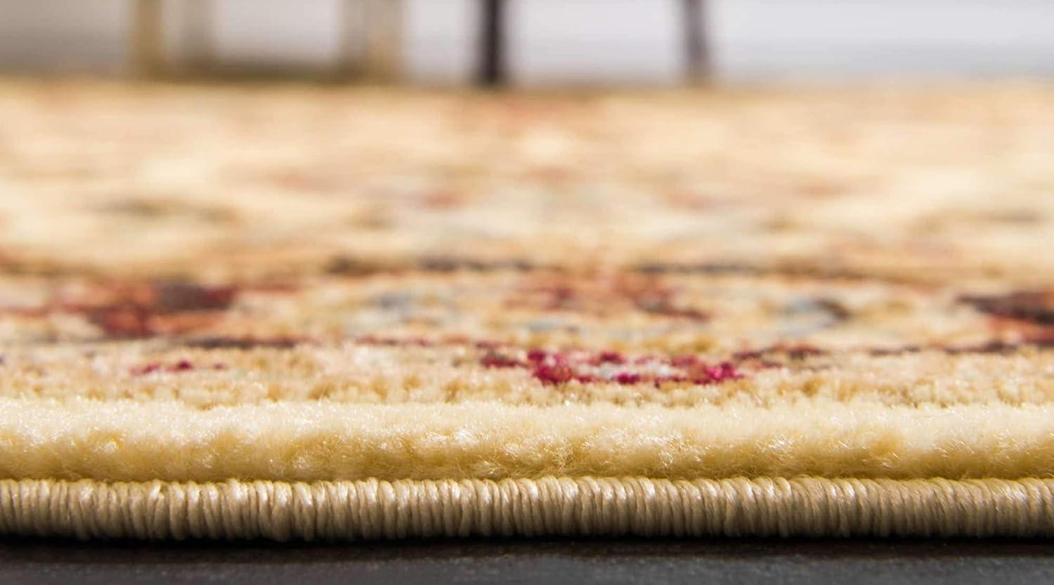 Unique Loom 6' 1 x 6' 1 Square Cream Voyage Asheville Area Rug