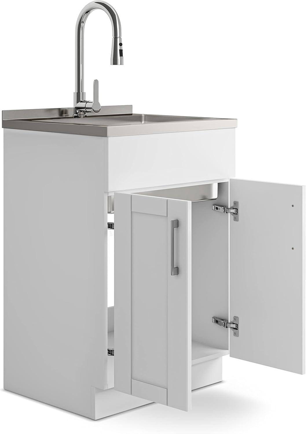 Modern Wide Shaker 24" Utility Sink & Cabinet