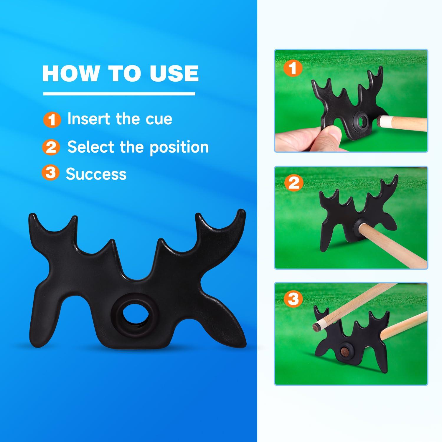 GSE Plastic Slip-On Billiard Cue Bridge Head – Moosehead Design, Universal Fit, Pool Billiard Accessories (2-Pack)