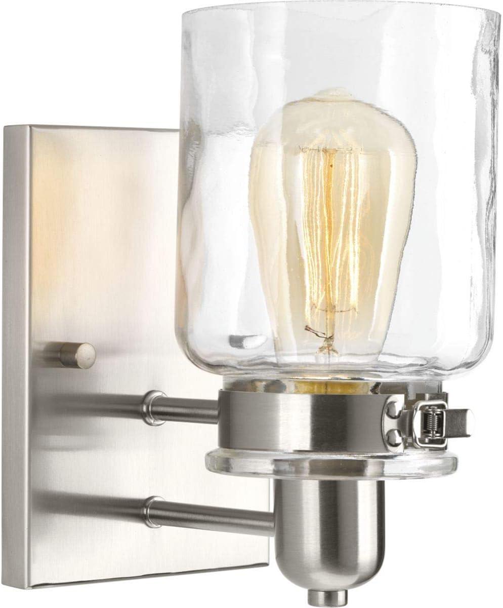 Progress Lighting Calhoun Collection 1-Light Bath & Vanity Wall Light, Brushed Nickel, Clear Glass Shade