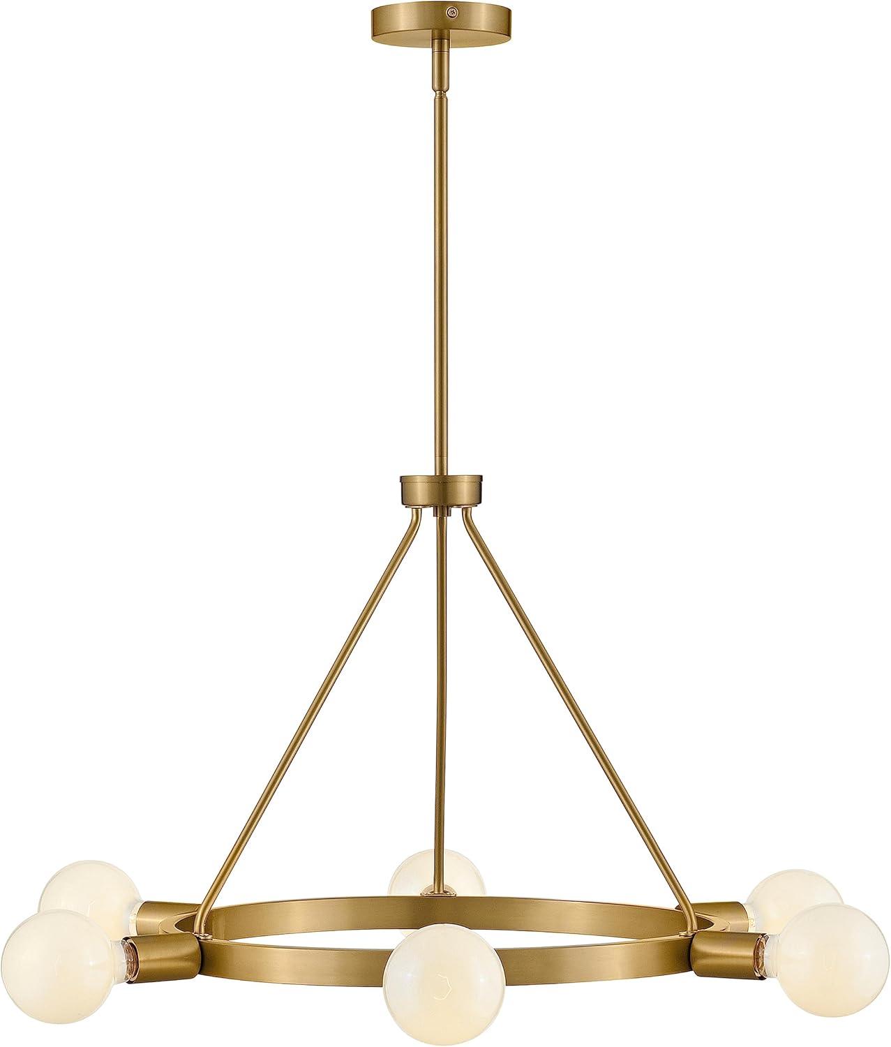 Lark Orla 6 - Light Chandelier in  Lacquered Brass