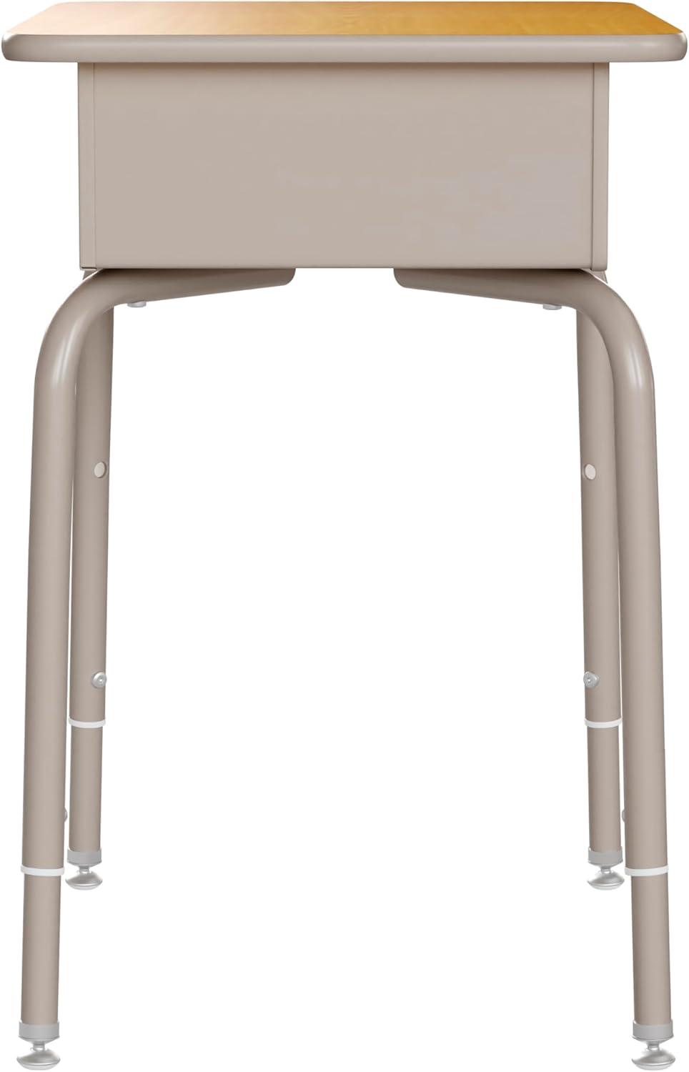 Flash Furniture Goddard Height-Adjustable Open Front Student Desk with Metal Book Box
