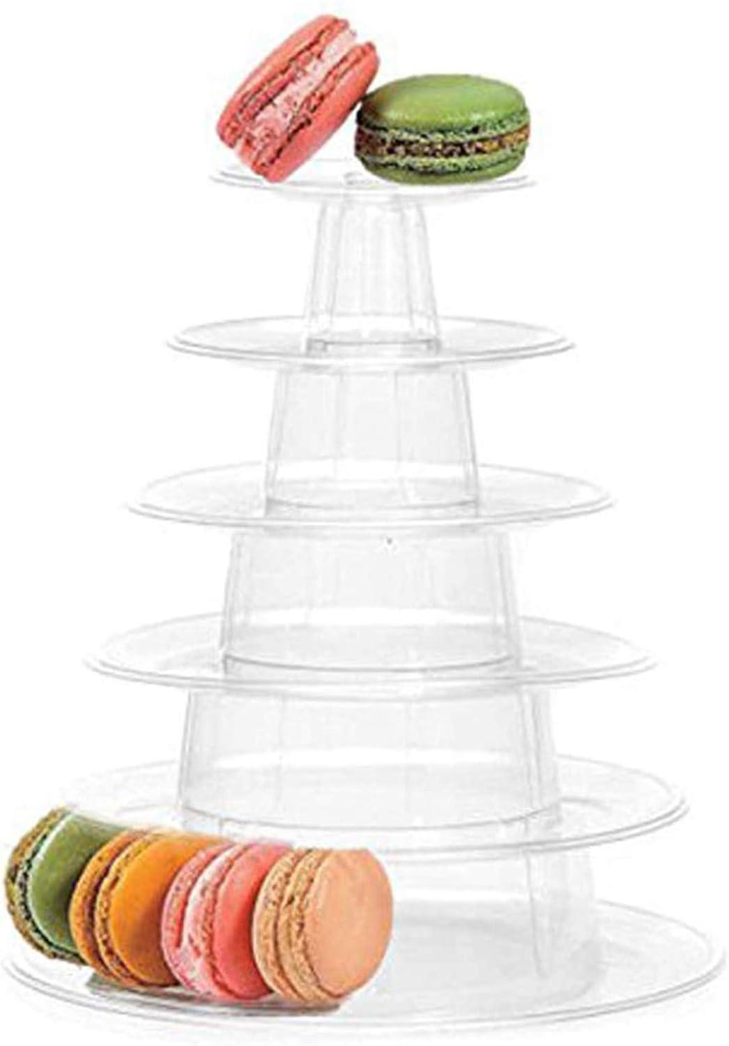 6 Tier Macaron Tower Stand 1 Pcs, Round Plastic Macaron Tower Stand,for Wedding Birthday Party ,Plastic Display Stand,Stand Cake Display for Birthday Party,Topboutique