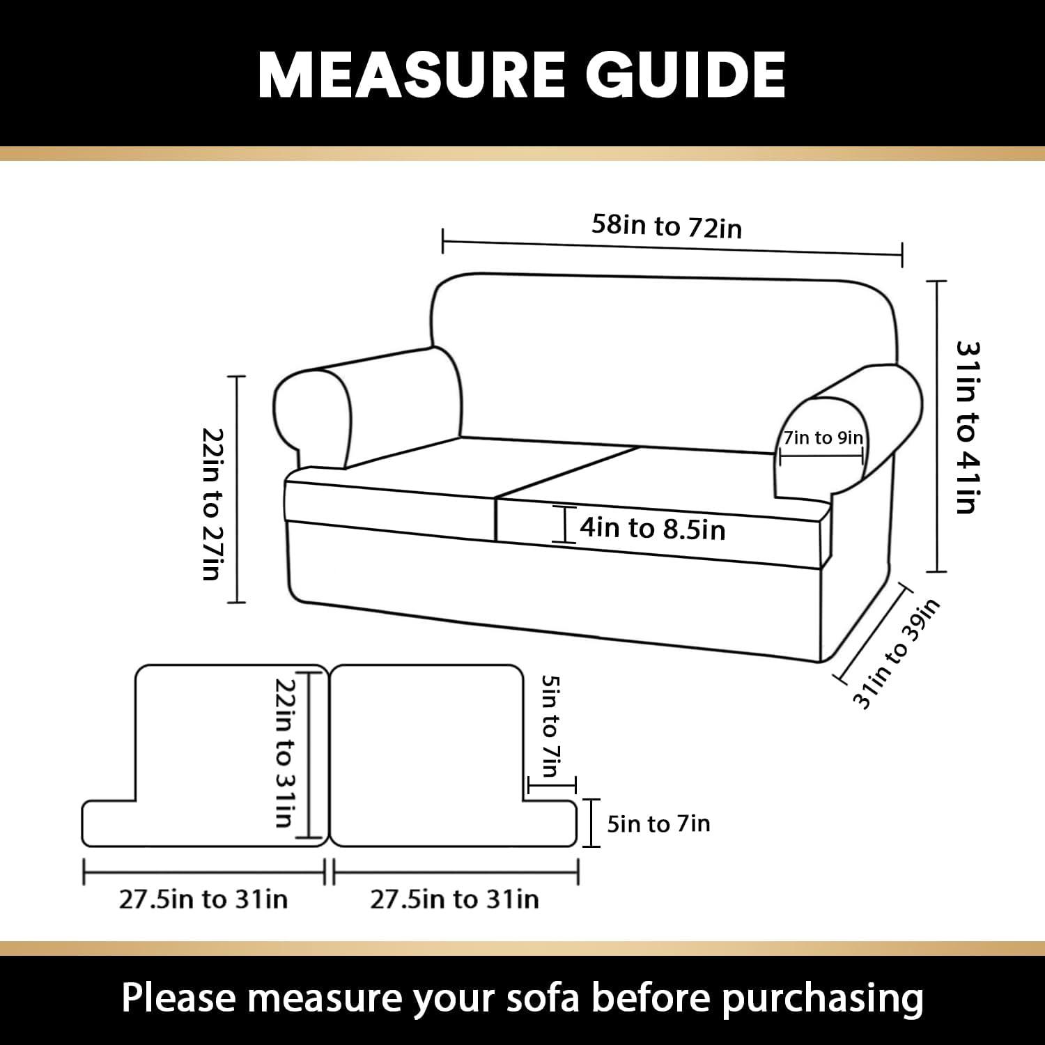 Taupe Stretch T Cushion Loveseat Slipcover Set