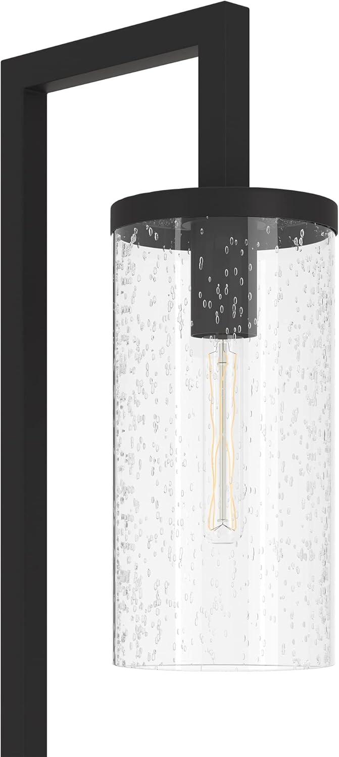 Evelyn&Zoe Modern Metal Floor Lamp with Clear Glass Shade