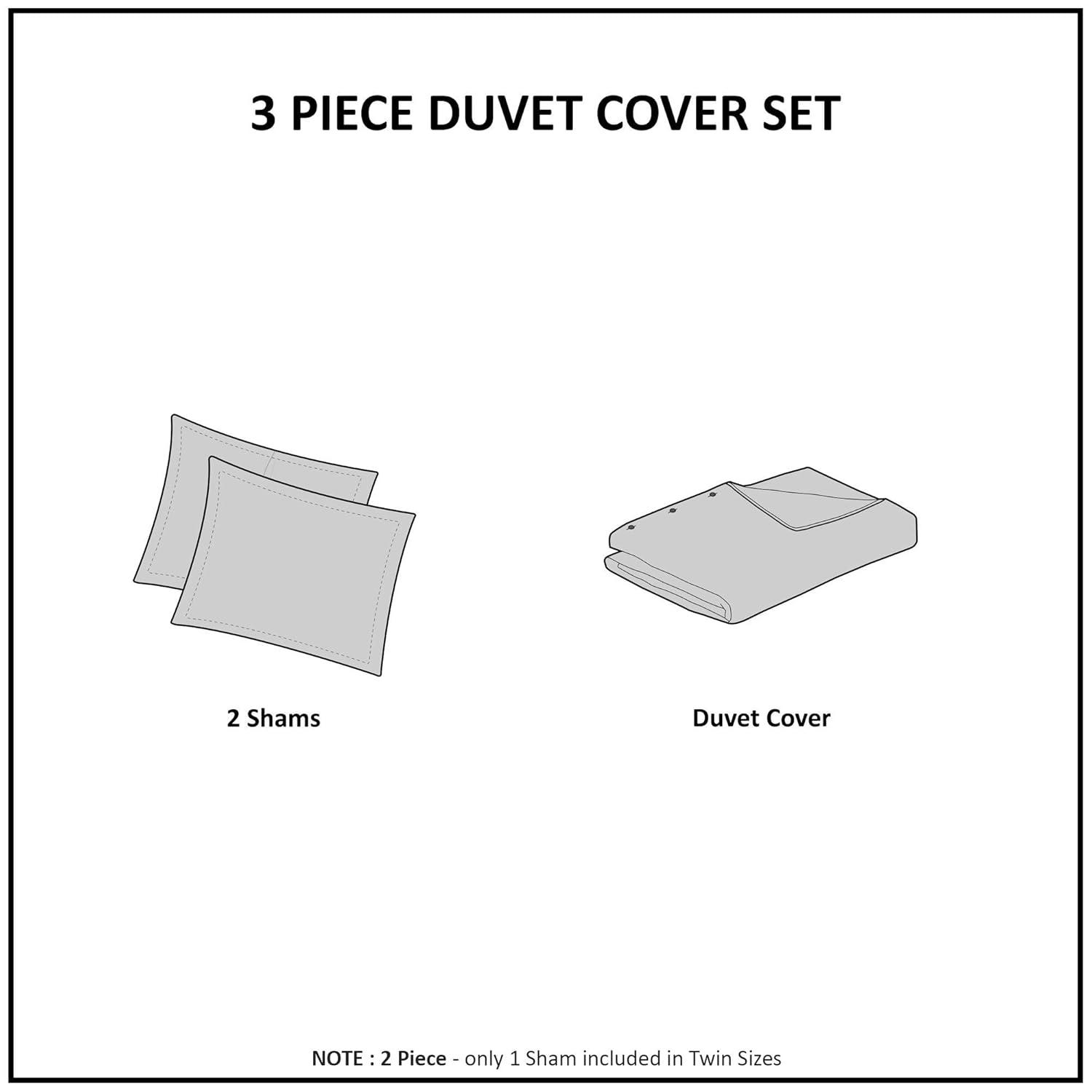 Madison Park Bahari Tufted Cotton Chenille Palm Duvet Cover Set