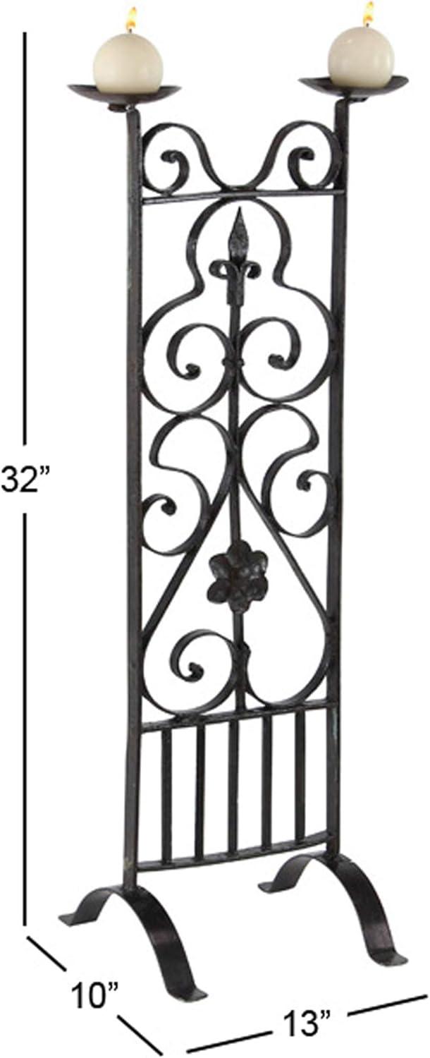 Black Iron Scrollwork 32" Traditional Candelabra