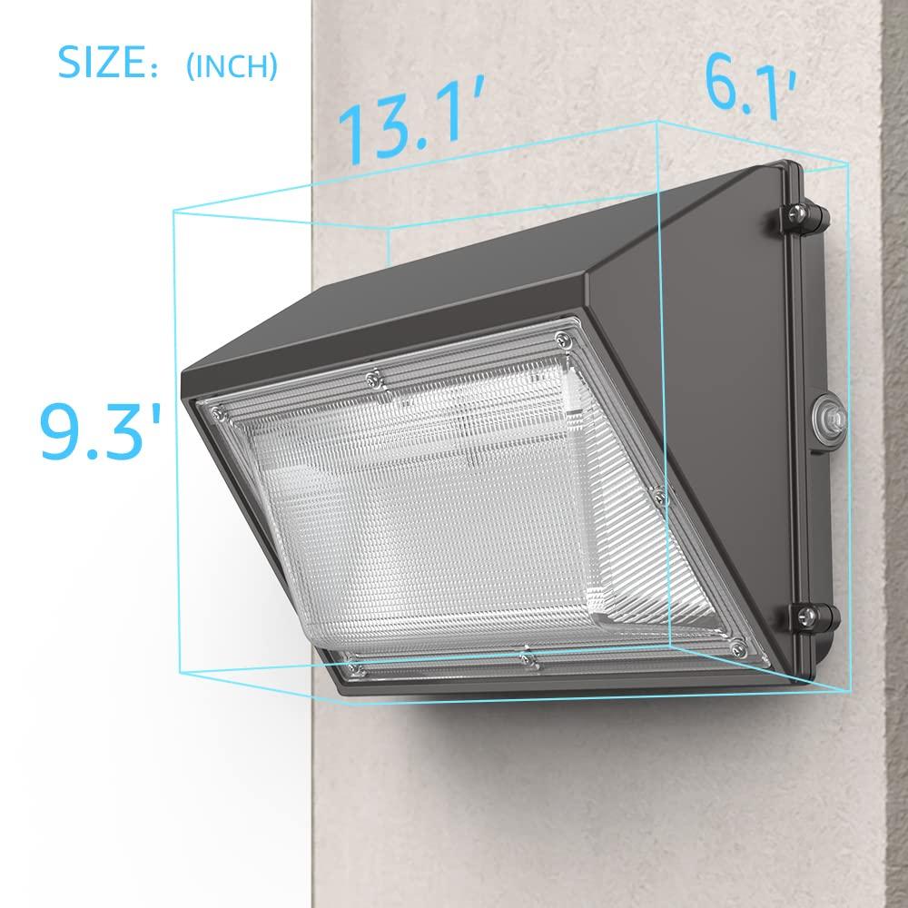 HYPERLITE 120W LED Wall Pack Light with Dusk-to-Dawn Photocell, Ideal Outdoor Security Lighting Commercial and Industrial LED Wall Lights for Parking lot Garage Warehouse Factory ETL Listed