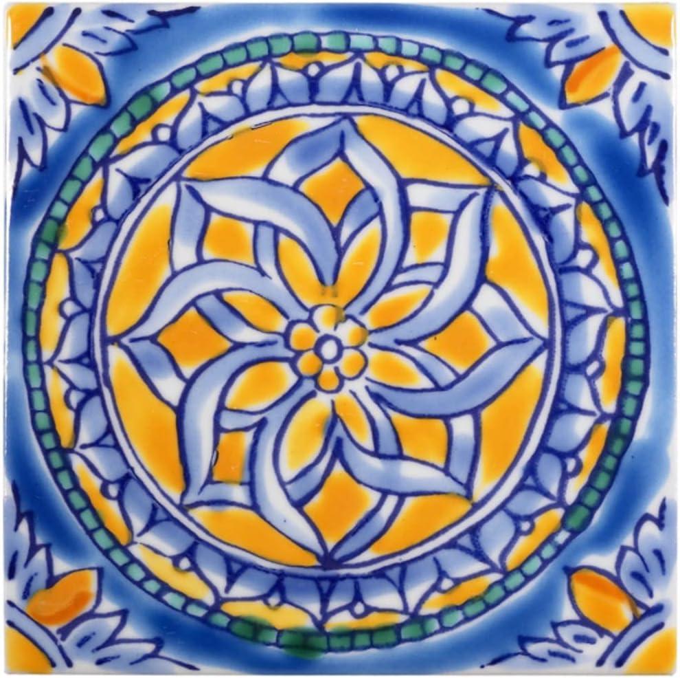 Casablanca Market Mediterranean 4'' x 4'' Hand Painted Ceramic Decorative Accent Tile