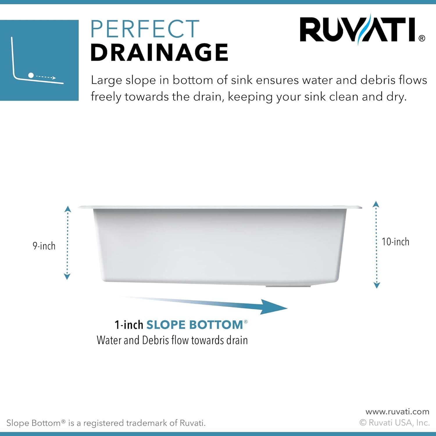 Ruvati 33-inch Undermount Workstation Granite Composite Kitchen Sink