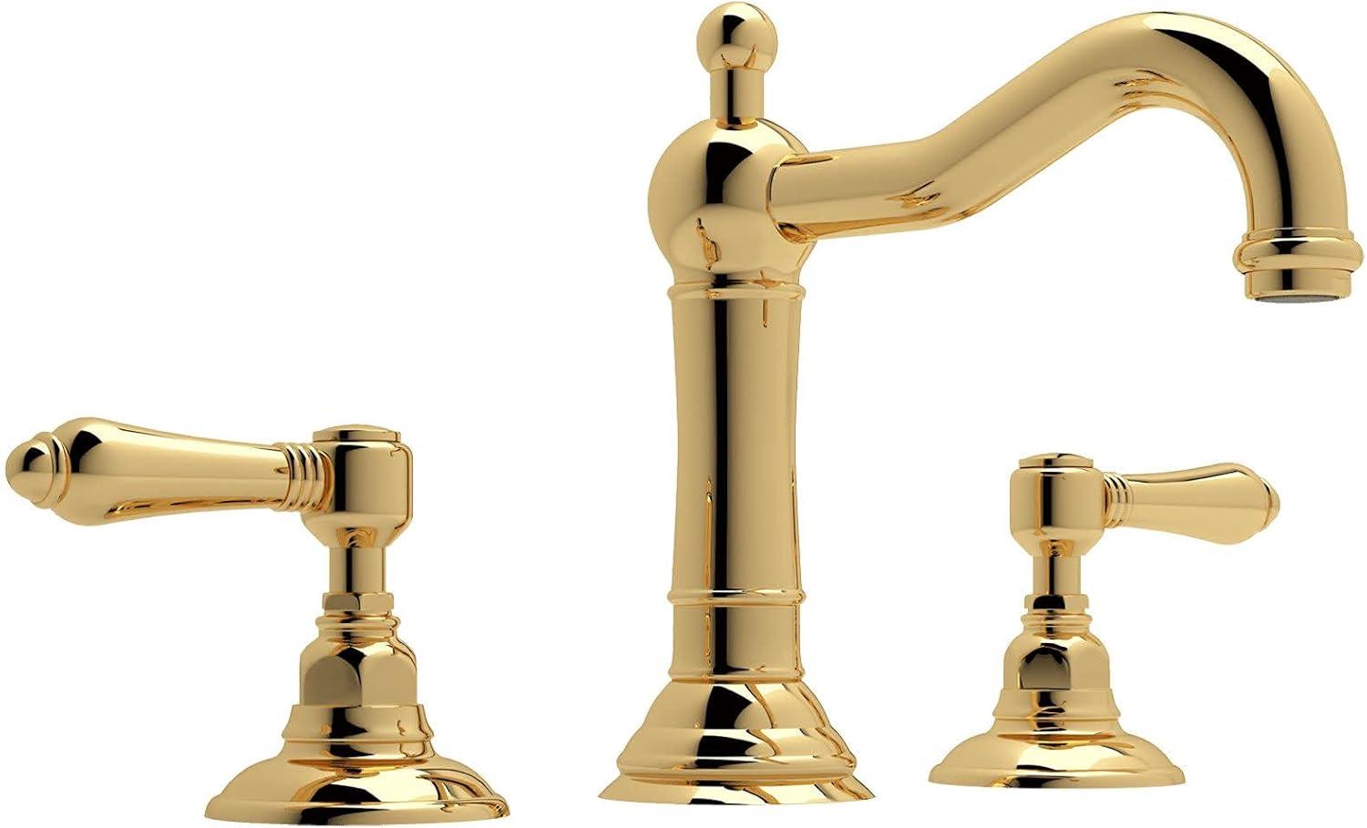 Polished Nickel Brass Widespread Lavatory Faucet with Porcelain Handles