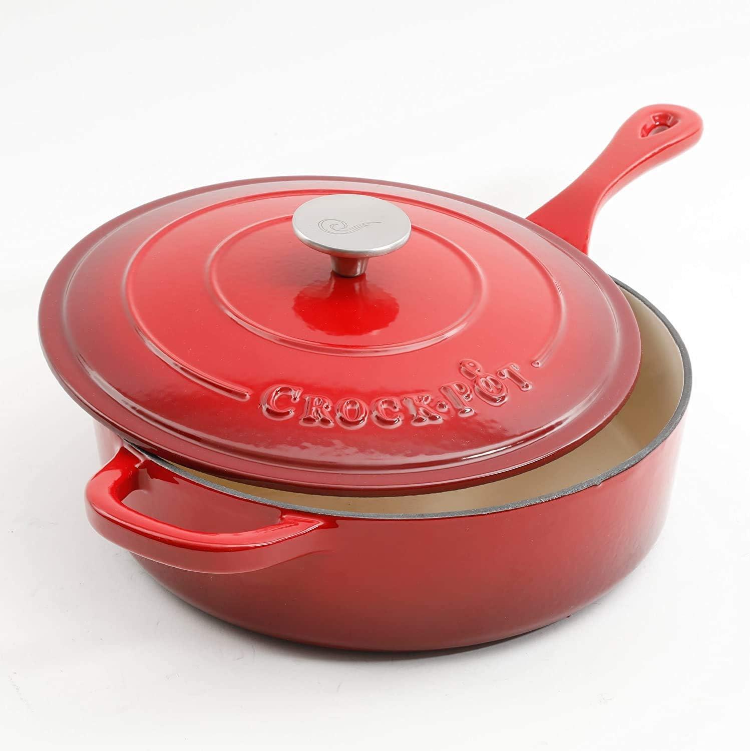 Crock-pot Artisan 3.5 qt. Cast Iron Saute Pan with Lid