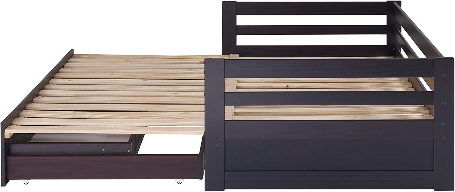 Alaterre Furniture Jasper Twin to King Extending Day Bed with Storage Drawers, Espresso