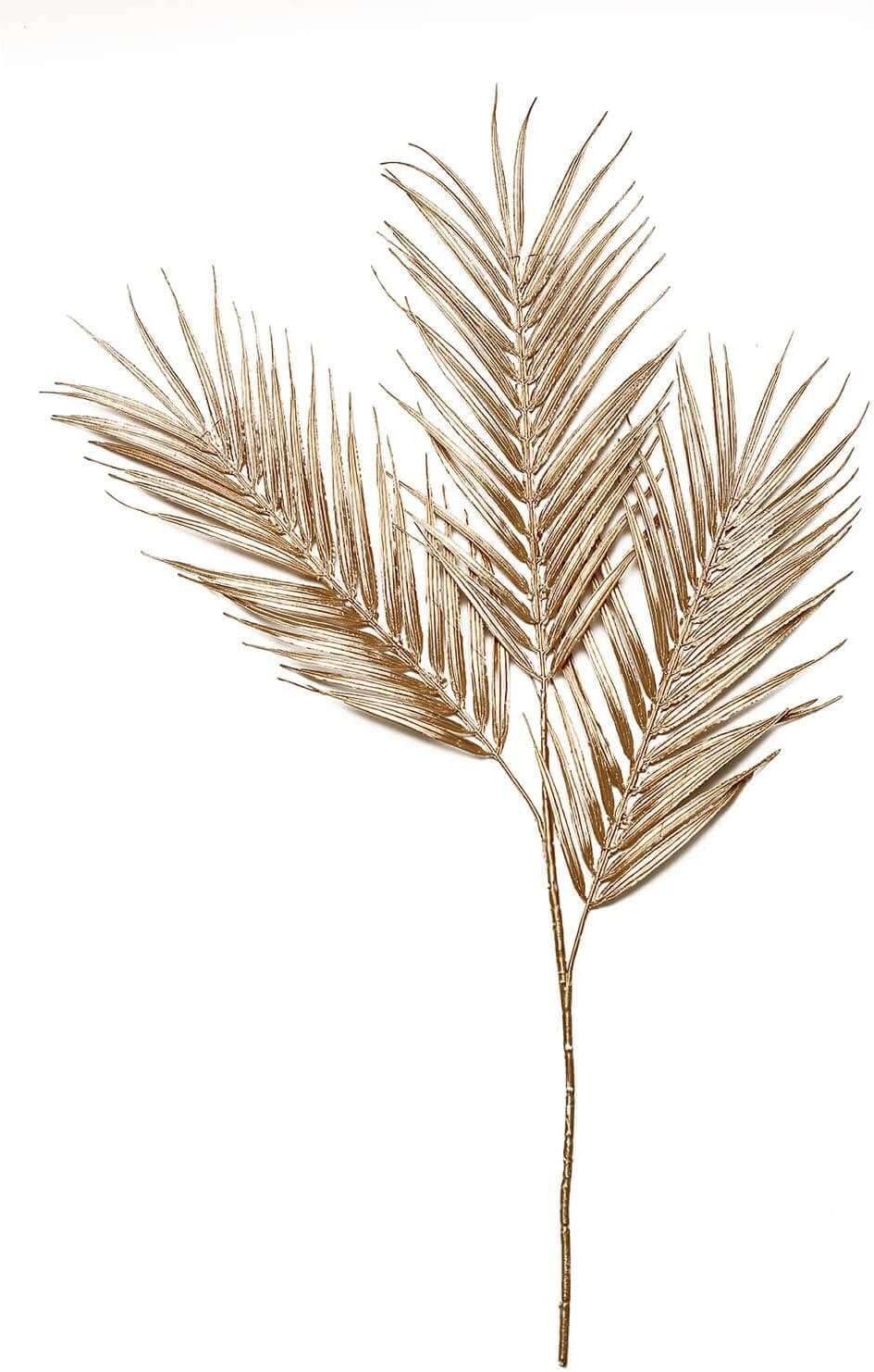Efavormart Pack of 2 | 32" Metallic Gold Artificial Palm Leaf Spray, Tropical Leaves Vase Filler Floral Decoration