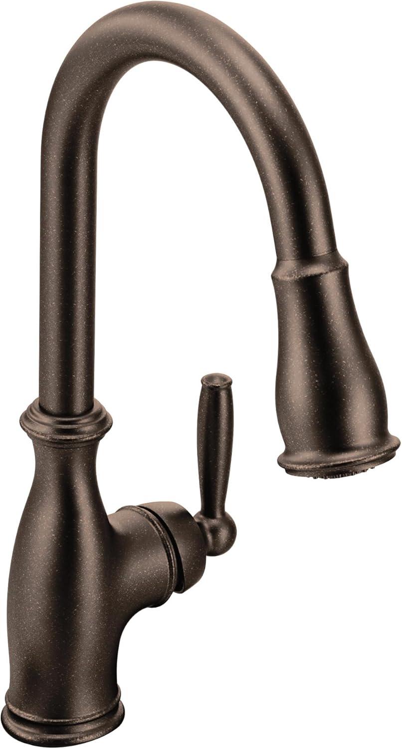 Moen MOEN Brantford Single-Handle Pull-Down Sprayer Kitchen Faucet with Reflex and Power Boost in Oil Rubbed Bronze 7185ORB